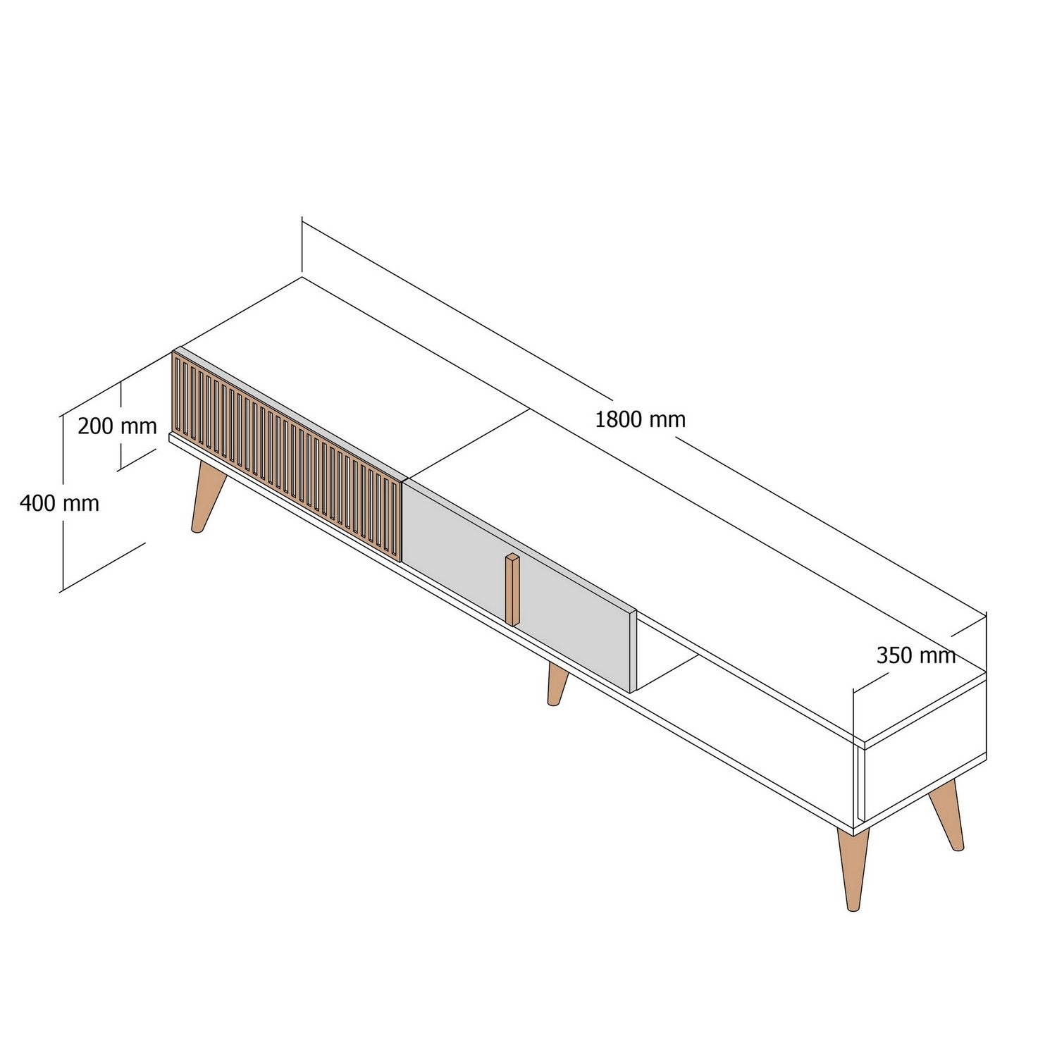 Milan Alt - Walnut, Cream in Walnuss
 Creme präsentiert im Onlineshop von KAQTU Design AG. Sideboard ist von Hanah Home