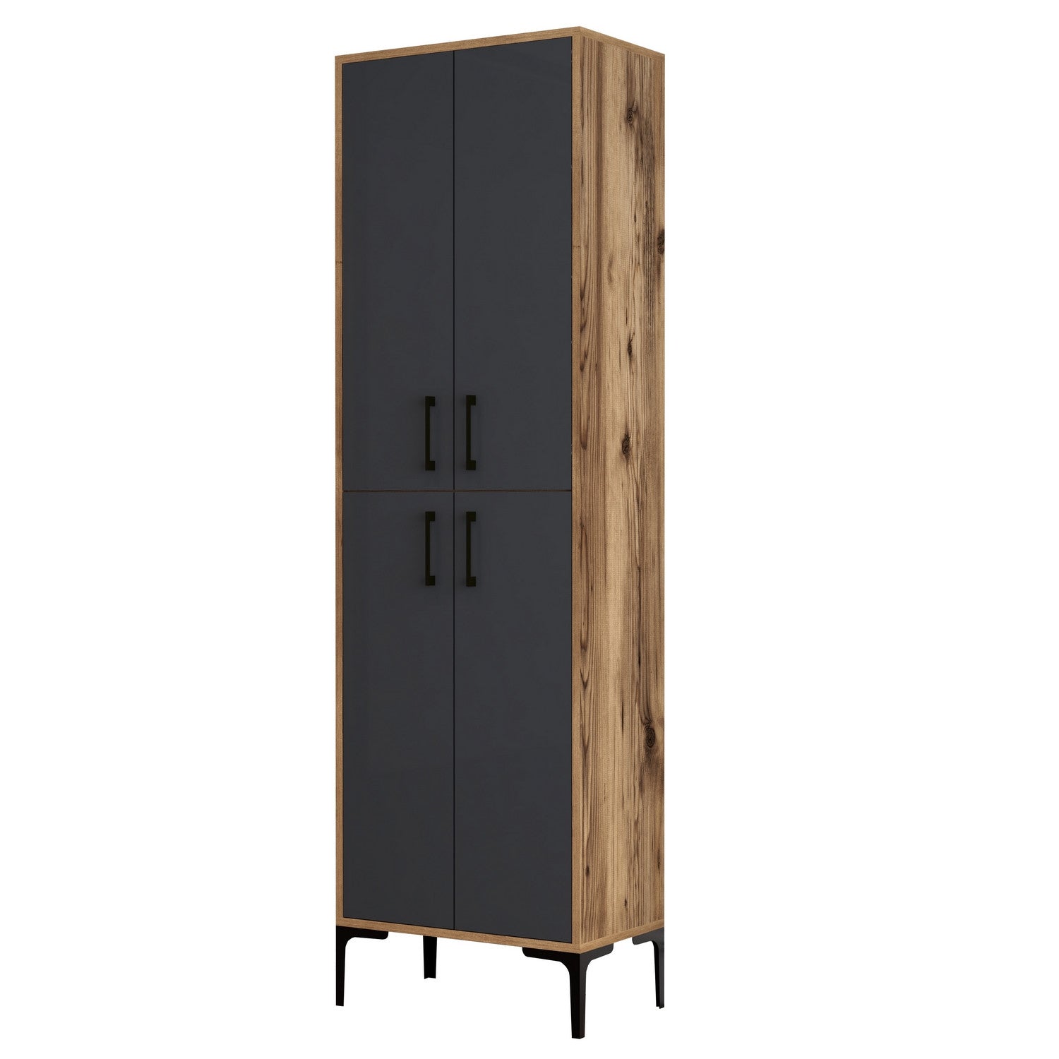 Berlin A - Walnut, Anthracite in Walnuss
 Anthrazit präsentiert im Onlineshop von KAQTU Design AG. Cabinet ist von Hanah Home