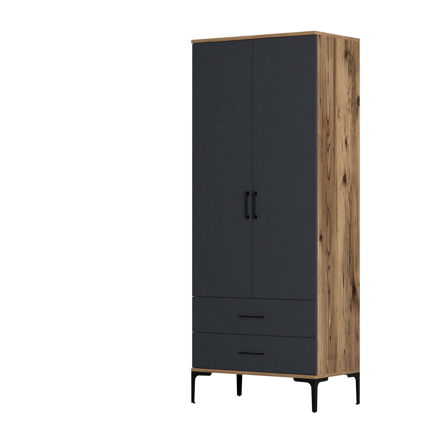 Kumsal T - Walnut, Anthracite in Walnuss
 Anthrazit präsentiert im Onlineshop von KAQTU Design AG. Garderobe ist von Hanah Home