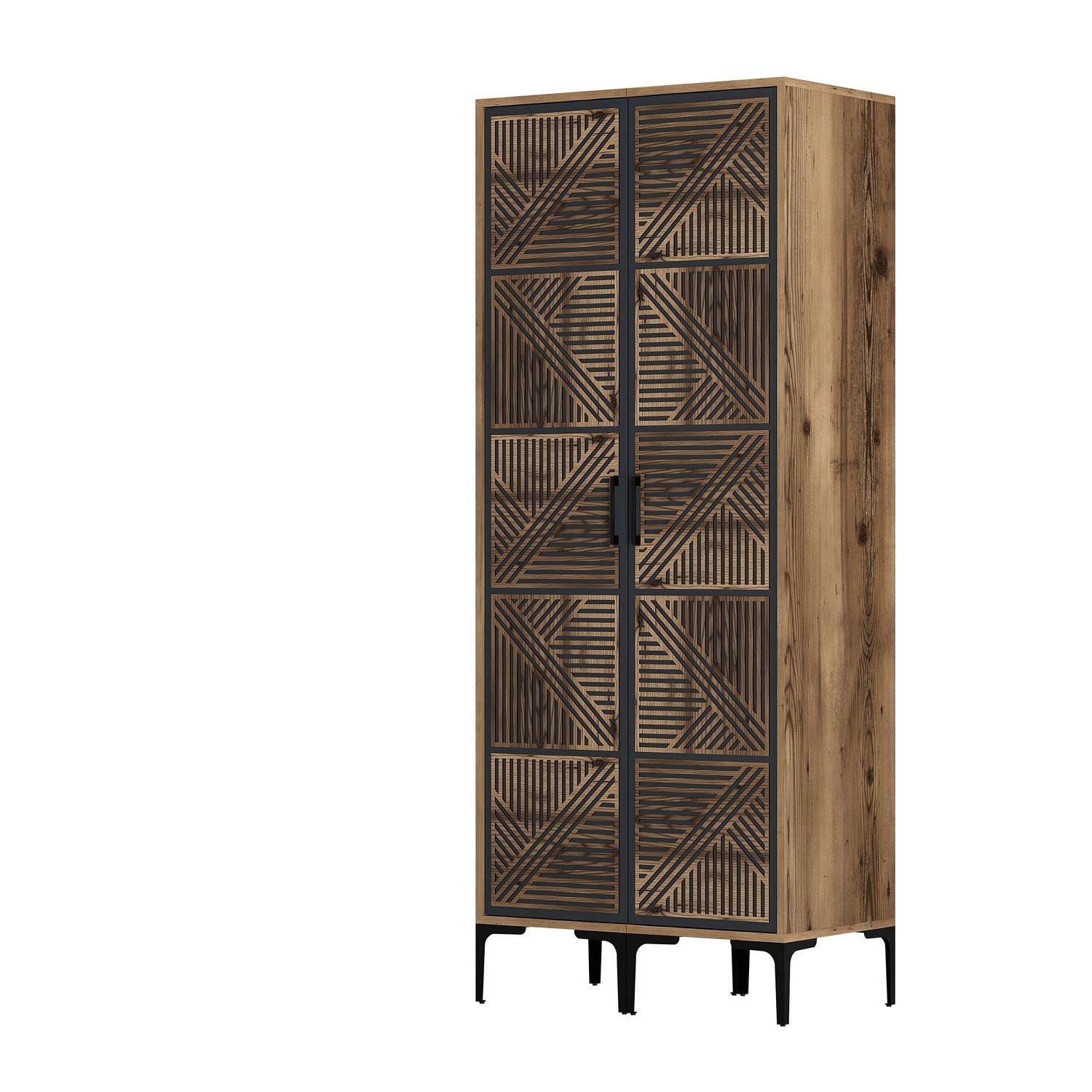 Kumsal PP - Walnut, Anthracite in Walnuss
 Anthrazit präsentiert im Onlineshop von KAQTU Design AG. Garderobe ist von Hanah Home