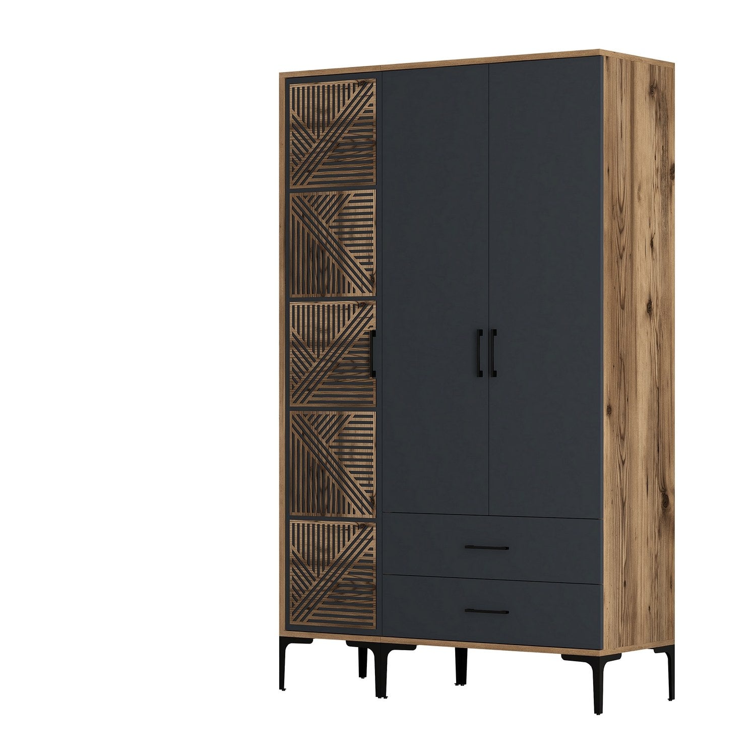 Kumsal PT - Walnut, Anthracite in Walnuss
 Anthrazit präsentiert im Onlineshop von KAQTU Design AG. Garderobe ist von Hanah Home