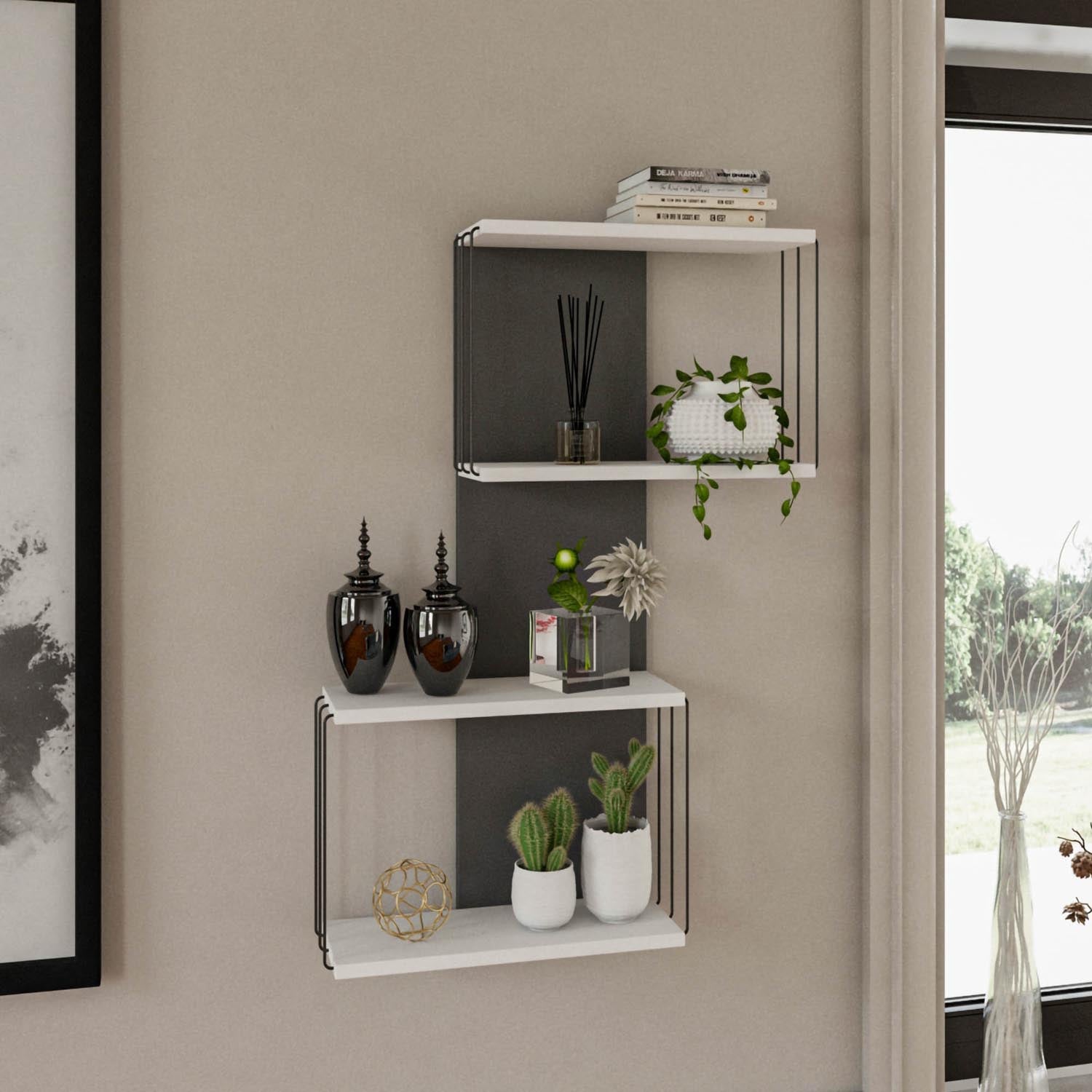 Destan - White in Weiss präsentiert im Onlineshop von KAQTU Design AG. Wandregal ist von Hanah Home