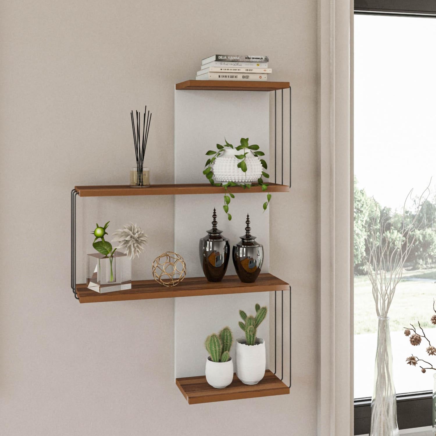Cambel - Pine in Kiefer Weiss präsentiert im Onlineshop von KAQTU Design AG. Wandregal ist von Hanah Home