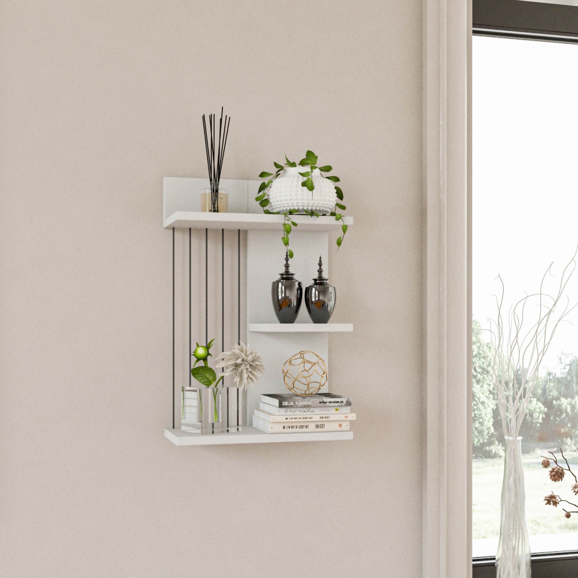 Kinik - White in Weiss präsentiert im Onlineshop von KAQTU Design AG. Wandregal ist von Hanah Home