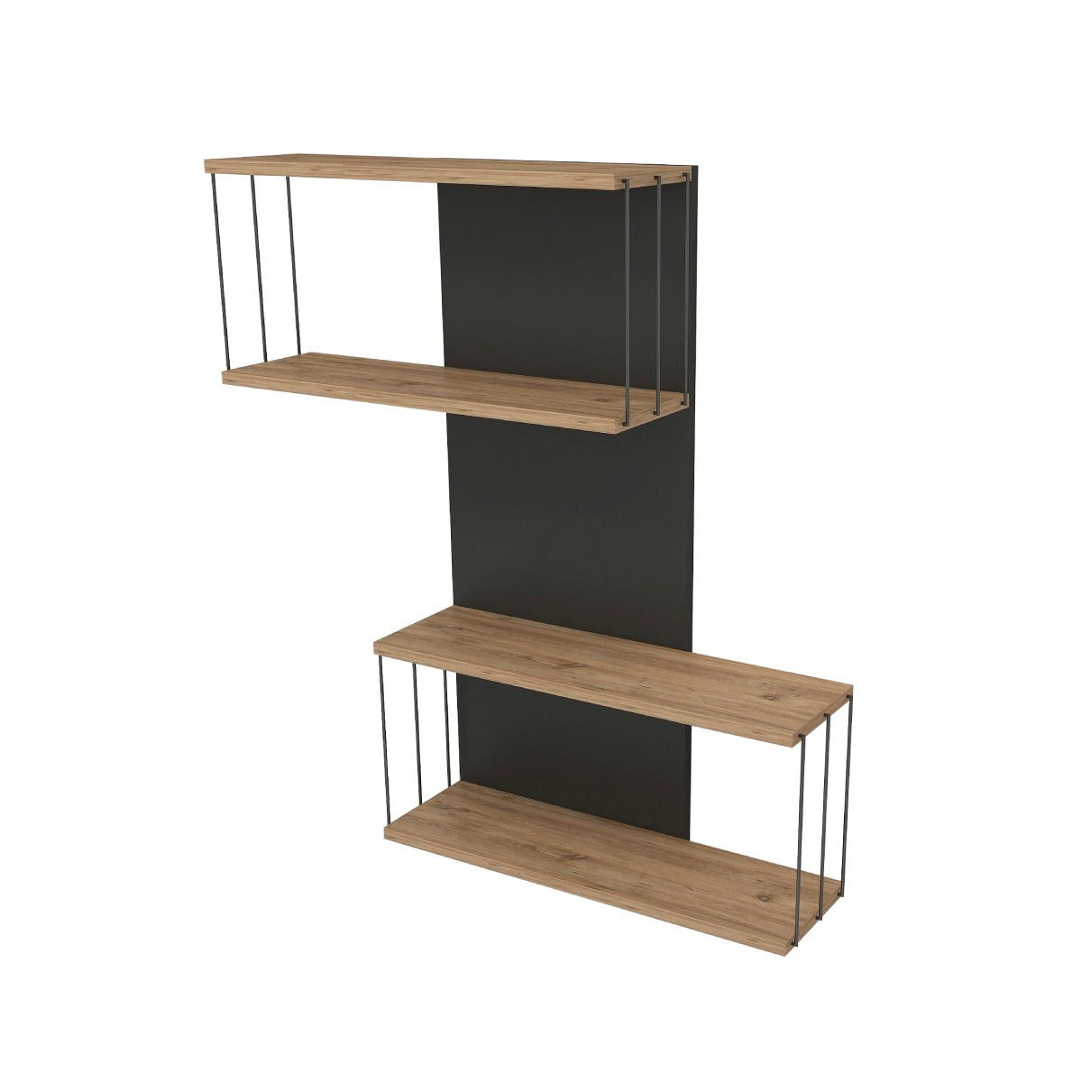 Destan - Anthracite, Pine in Anthrazit Eiche präsentiert im Onlineshop von KAQTU Design AG. Wandregal ist von Hanah Home