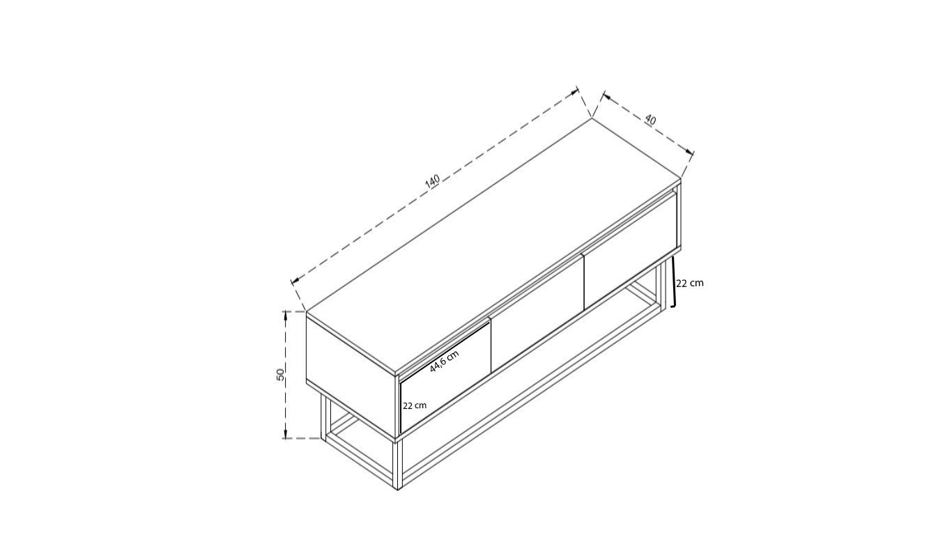 Tilsim 140 in Schwarzkiefer präsentiert im Onlineshop von KAQTU Design AG. Sideboard ist von Hanah Home