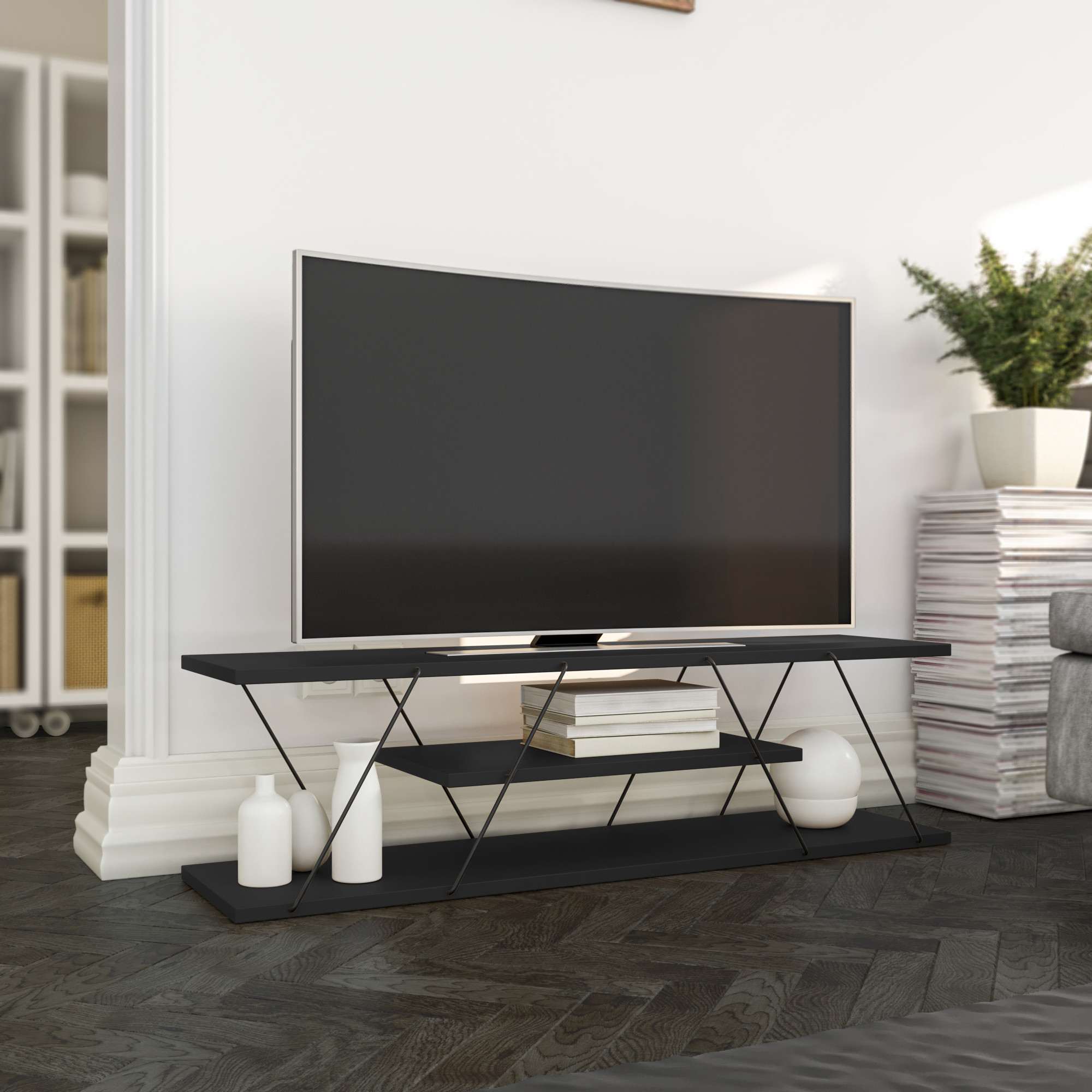 Canaz v2 - Anthracite, Grey in Anthrazit Grau präsentiert im Onlineshop von KAQTU Design AG. Sideboard ist von Hanah Home