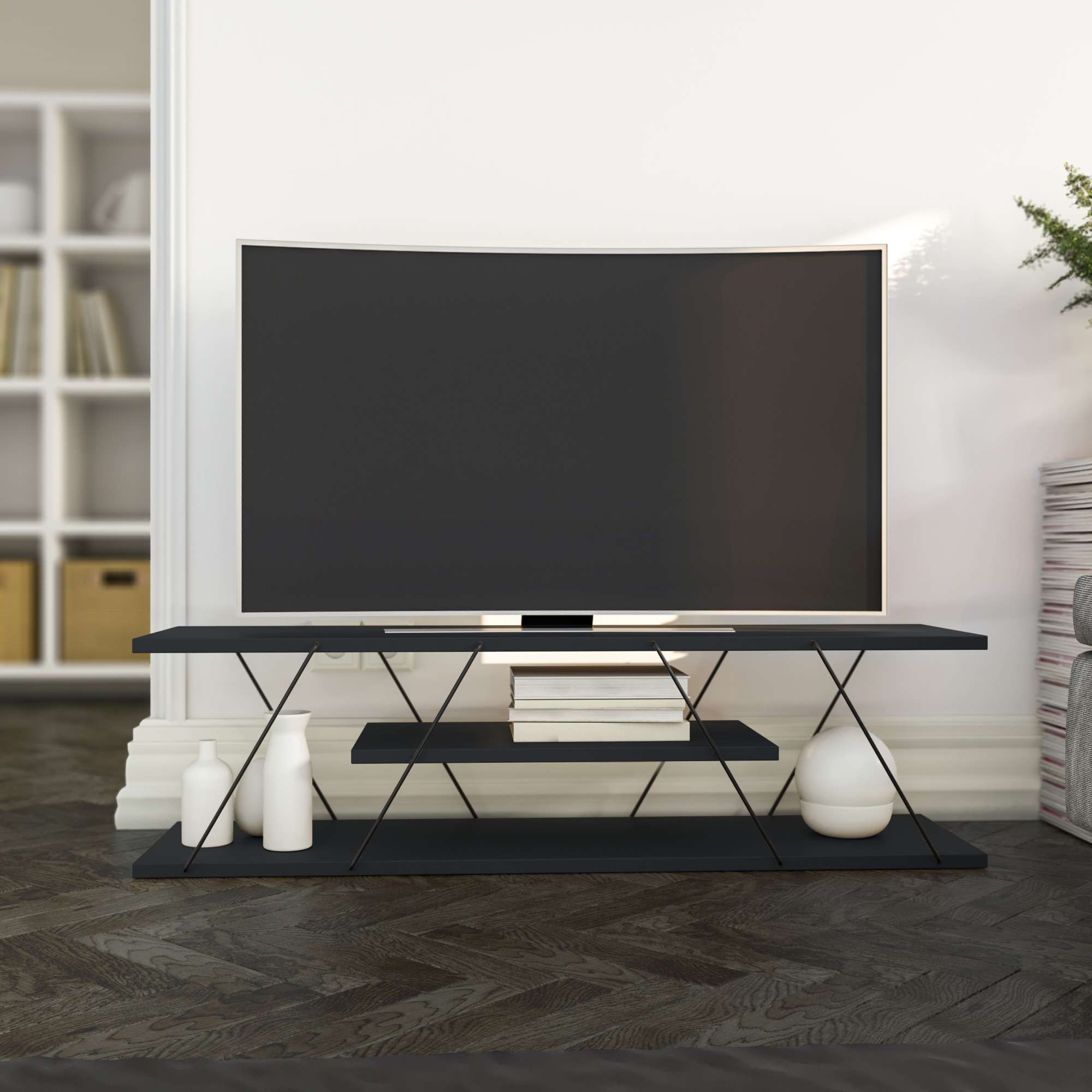 Canaz v2 - Anthracite, Grey in Anthrazit Grau präsentiert im Onlineshop von KAQTU Design AG. Sideboard ist von Hanah Home