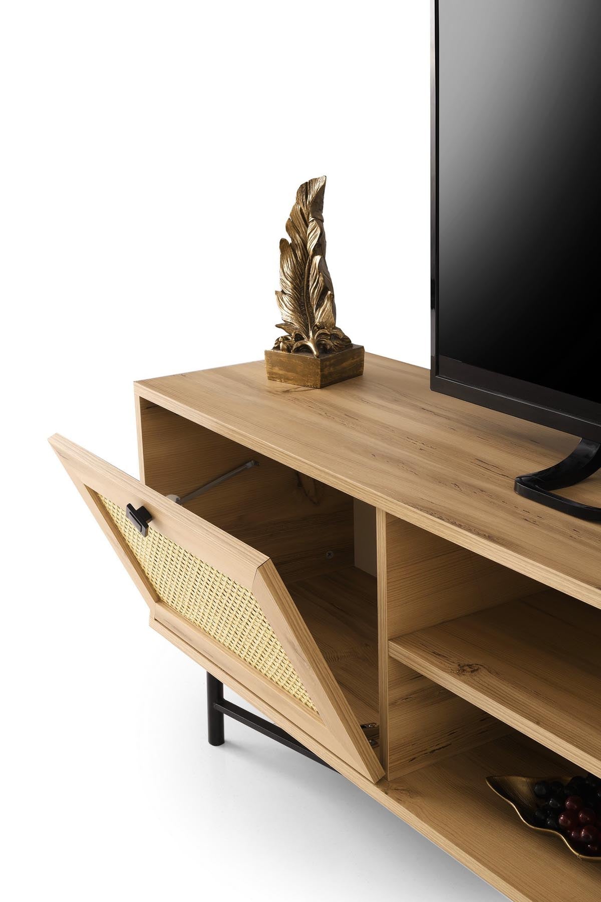Begonya 180 in Eiche Schwarz präsentiert im Onlineshop von KAQTU Design AG. Sideboard ist von Hanah Home