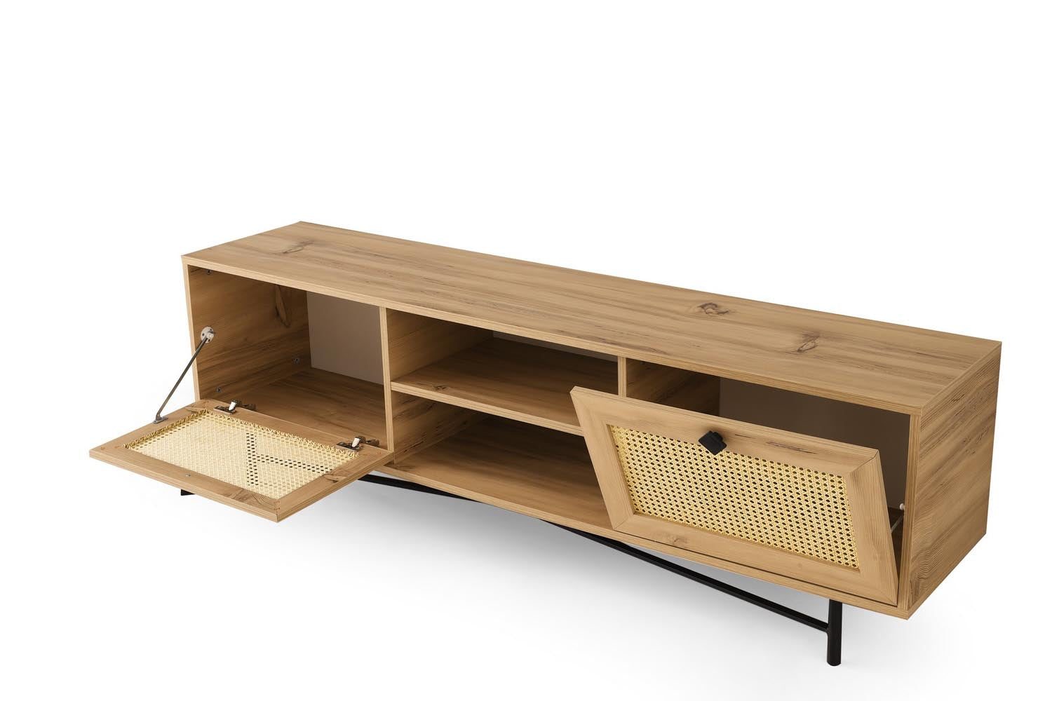 Begonya 180 in Eiche Schwarz präsentiert im Onlineshop von KAQTU Design AG. Sideboard ist von Hanah Home