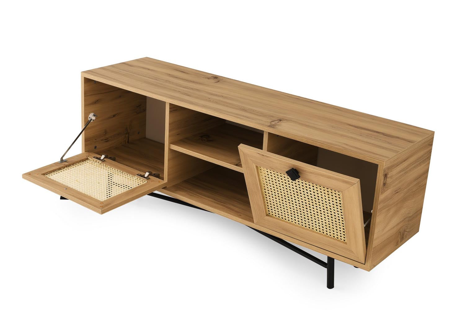 Begonya 140 in Eiche Schwarz präsentiert im Onlineshop von KAQTU Design AG. Sideboard ist von Hanah Home