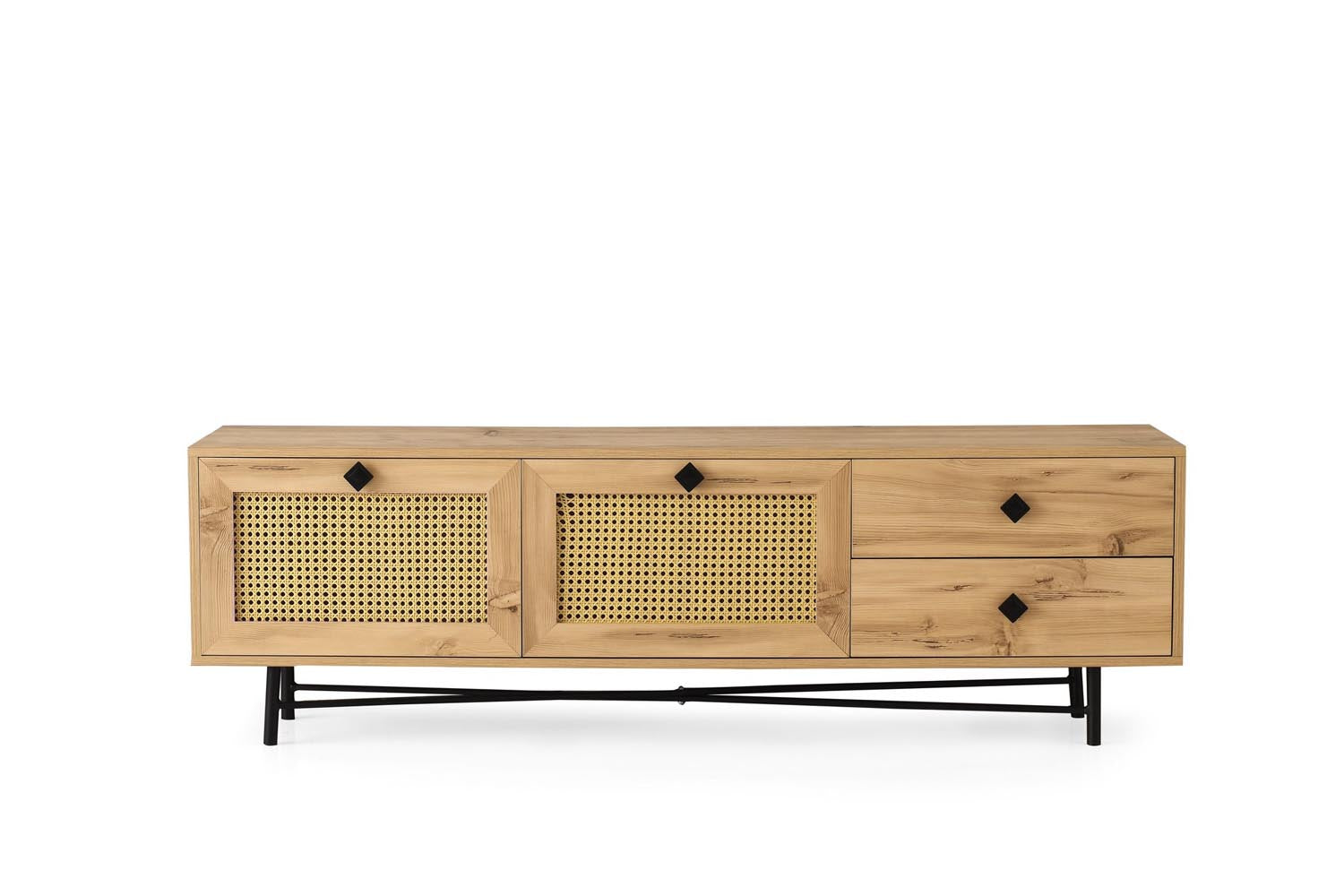 Hapsiyas 180 in Eiche Schwarz präsentiert im Onlineshop von KAQTU Design AG. Sideboard ist von Hanah Home