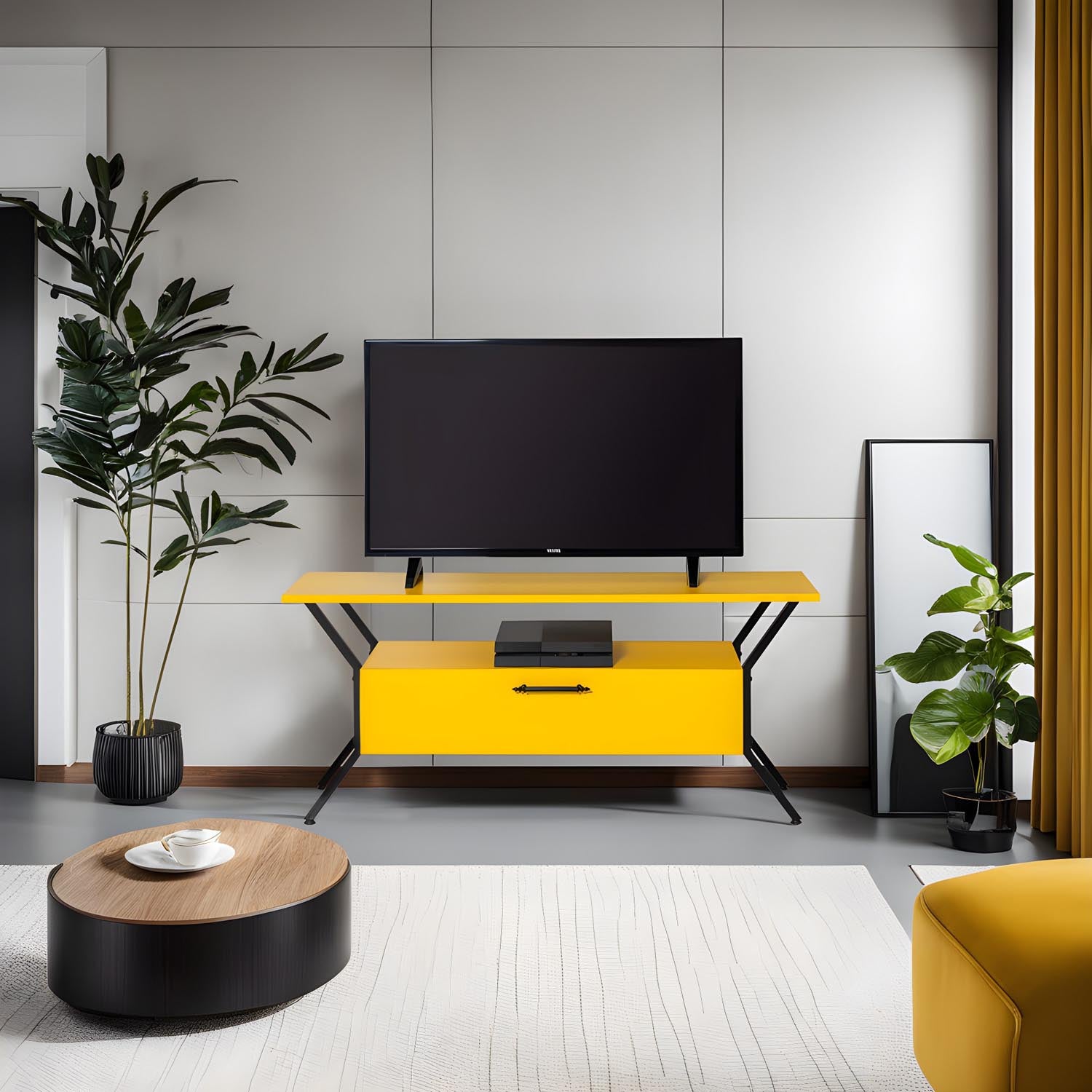 Tarz - Yellow in Gelb Schwarz präsentiert im Onlineshop von KAQTU Design AG. Sideboard ist von Hanah Home
