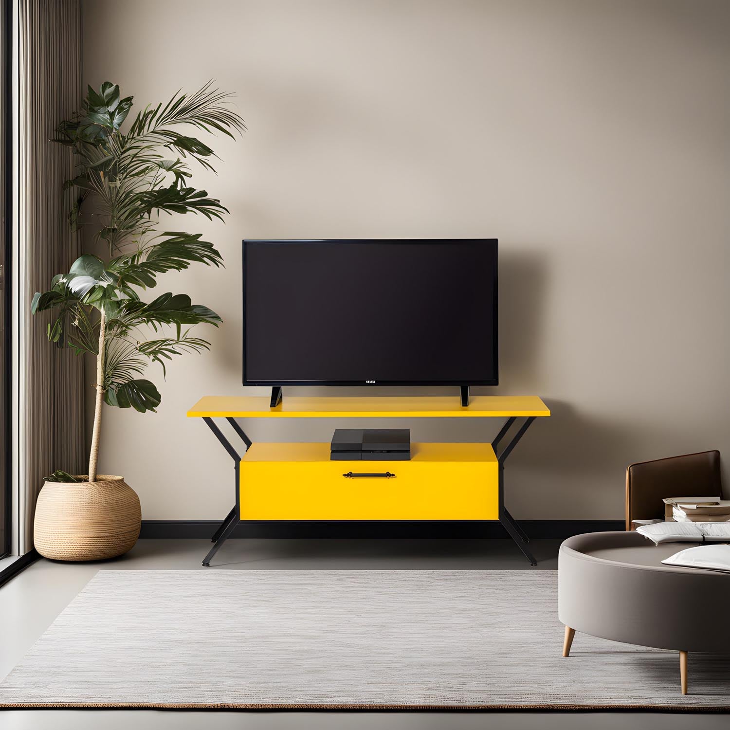 Tarz - Yellow in Gelb Schwarz präsentiert im Onlineshop von KAQTU Design AG. Sideboard ist von Hanah Home