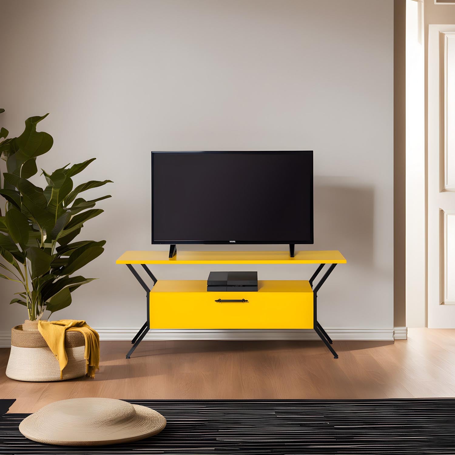 Tarz - Yellow in Gelb Schwarz präsentiert im Onlineshop von KAQTU Design AG. Sideboard ist von Hanah Home