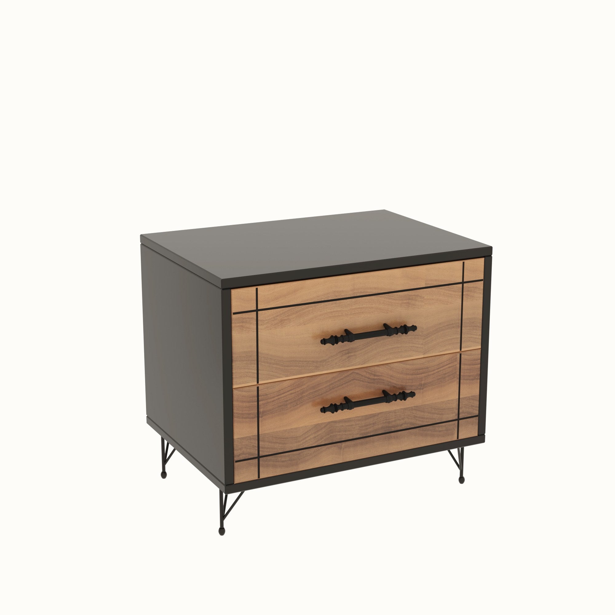 Night - Walnut in Walnuss Schwarz präsentiert im Onlineshop von KAQTU Design AG. Nachttisch ist von Hanah Home