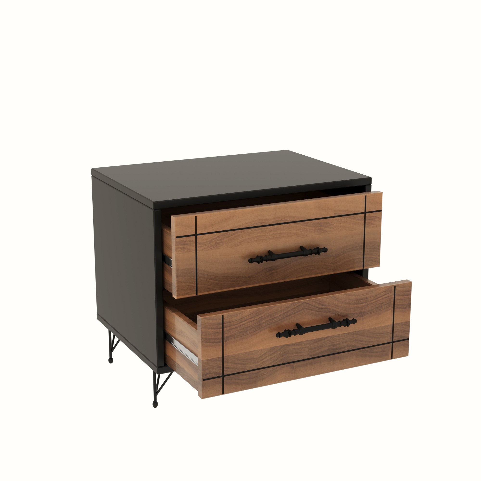 Night - Walnut in Walnuss Schwarz präsentiert im Onlineshop von KAQTU Design AG. Nachttisch ist von Hanah Home