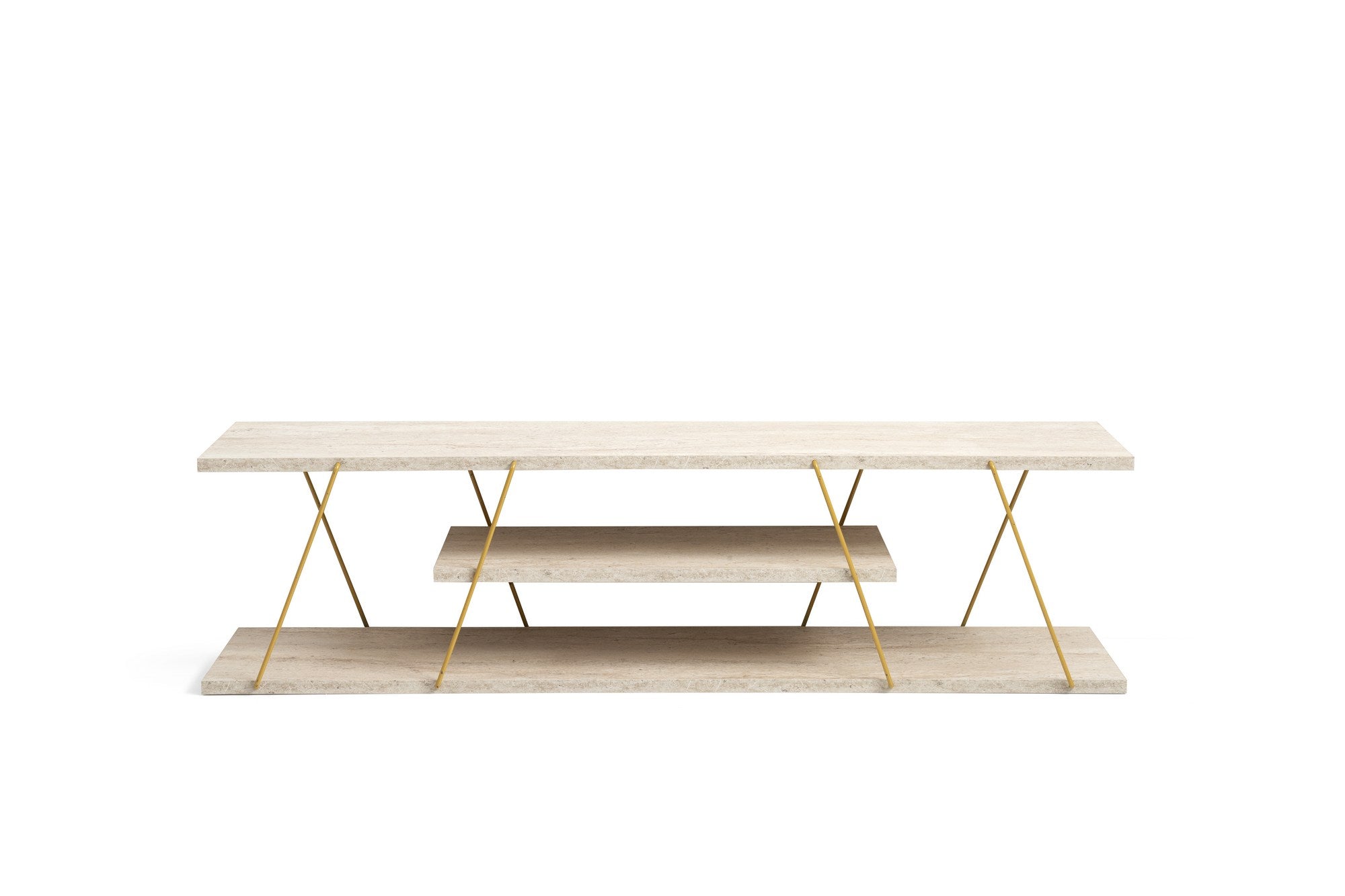 Canaz - Gold, Travertine in Travertin Gold präsentiert im Onlineshop von KAQTU Design AG. Sideboard ist von Hanah Home