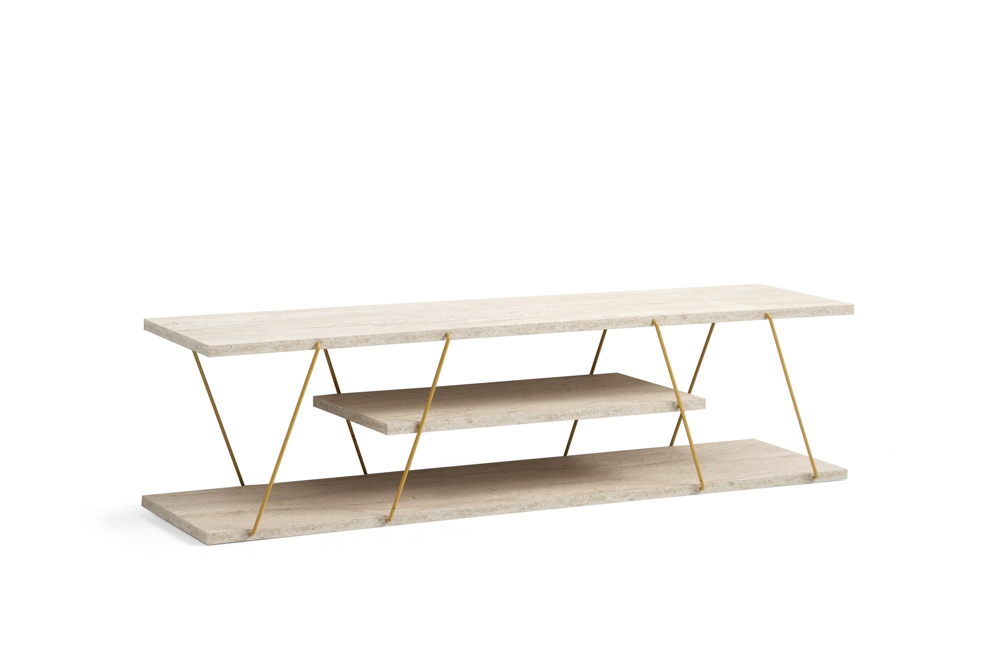 Canaz - Gold, Travertine in Travertin Gold präsentiert im Onlineshop von KAQTU Design AG. Sideboard ist von Hanah Home