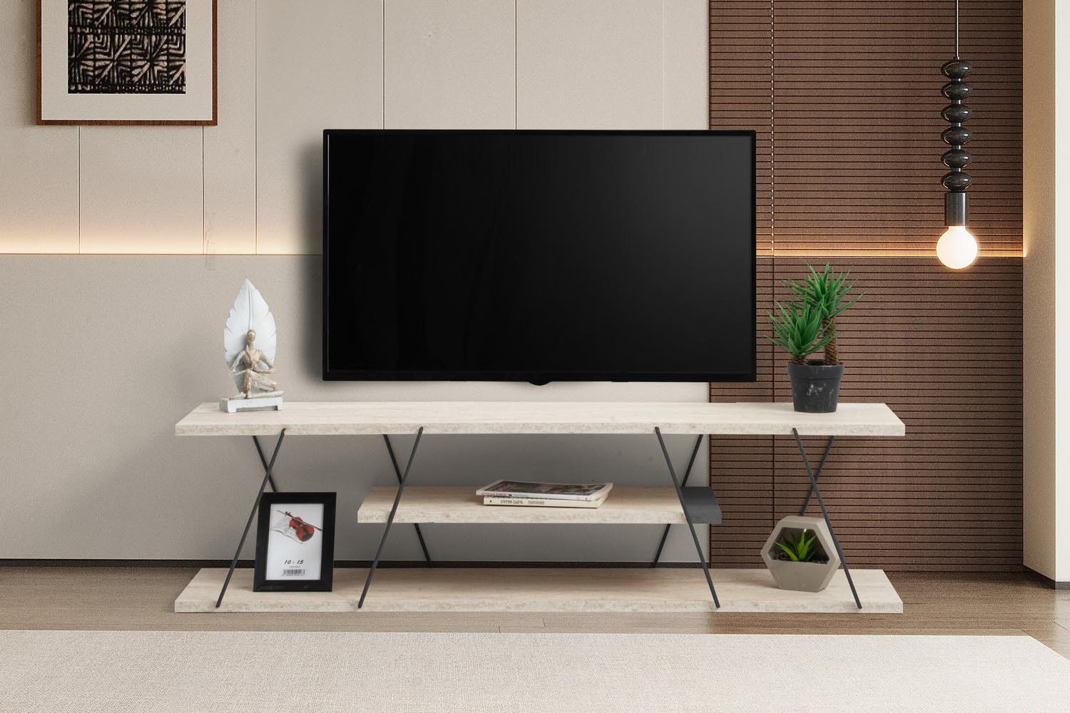Canaz - Black, Travertine in Travertin Schwarz präsentiert im Onlineshop von KAQTU Design AG. Sideboard ist von Hanah Home
