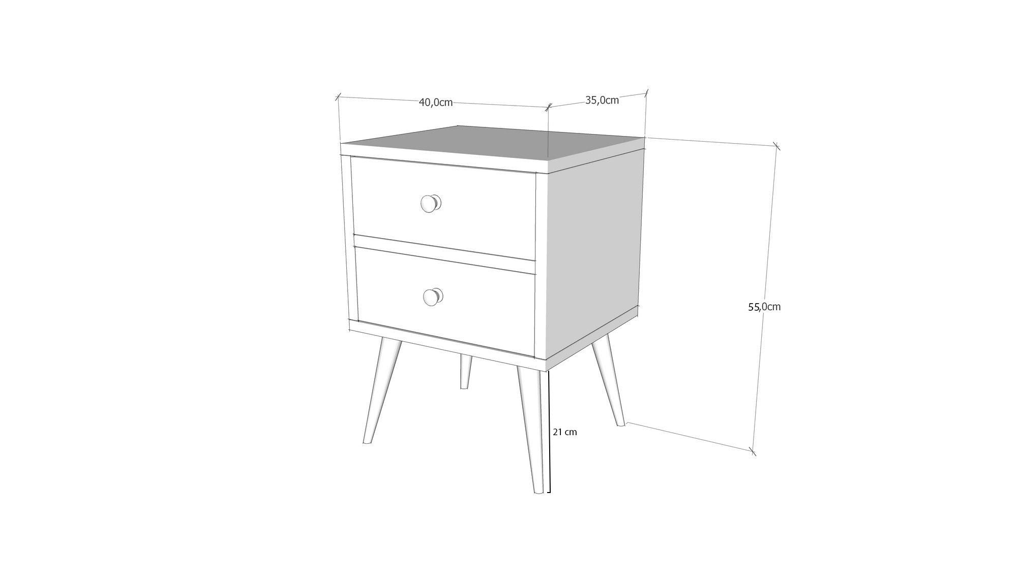 Malmo in Weisser Walnuss präsentiert im Onlineshop von KAQTU Design AG. Nachttisch ist von Hanah Home