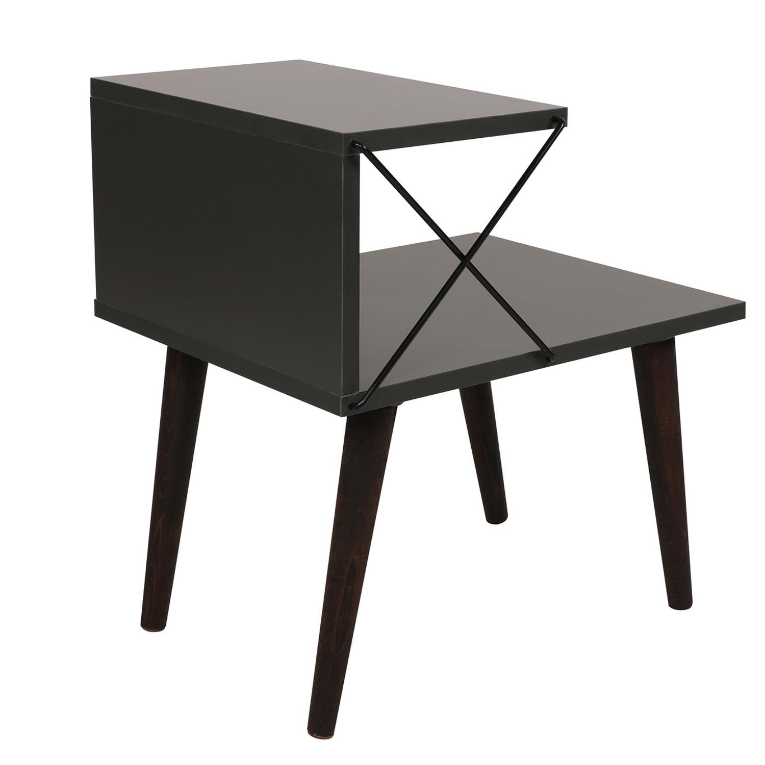 Cross - Anthracite in Anthrazit präsentiert im Onlineshop von KAQTU Design AG. Nachttisch ist von Hanah Home