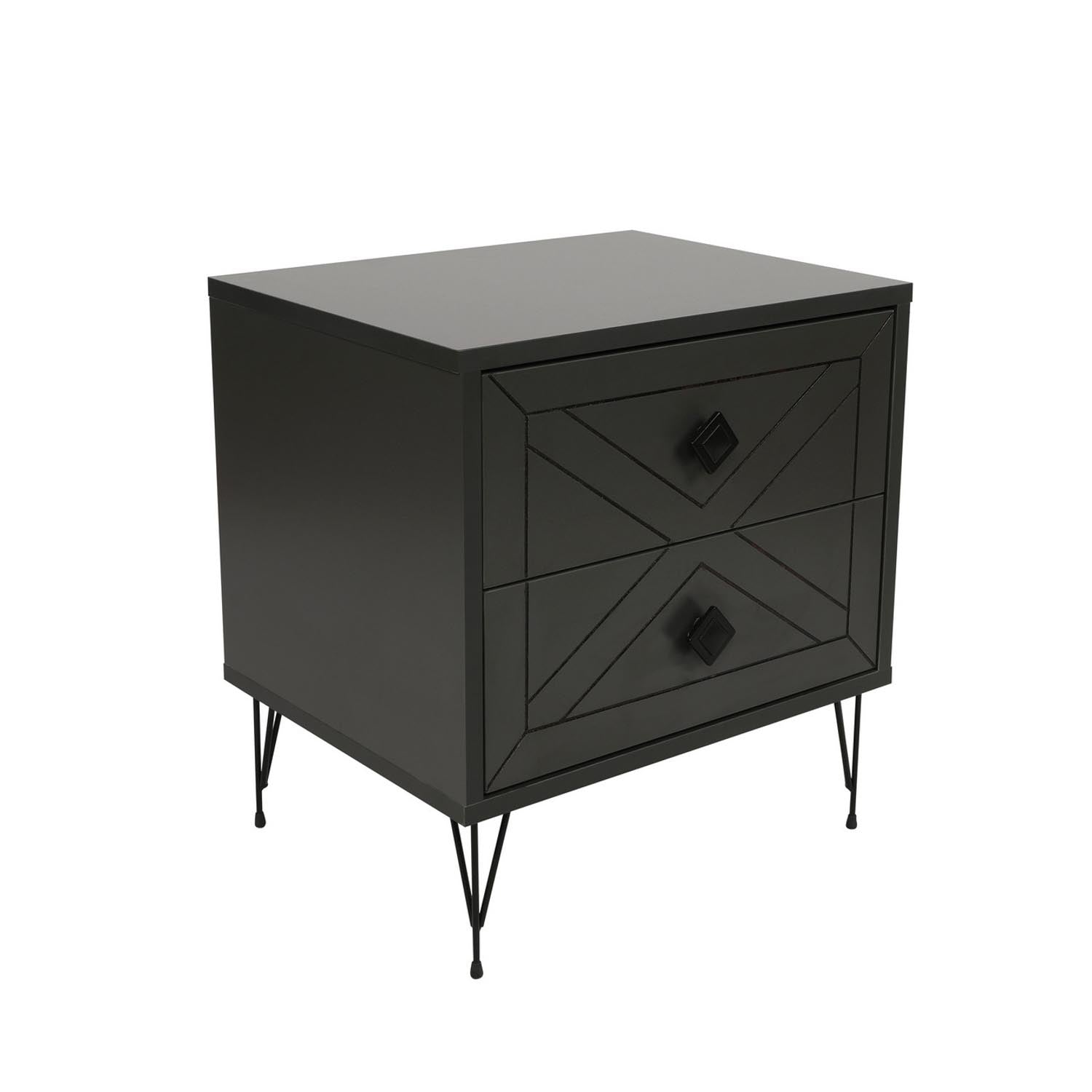 Luna - Anthracite in Anthrazit präsentiert im Onlineshop von KAQTU Design AG. Nachttisch ist von Hanah Home