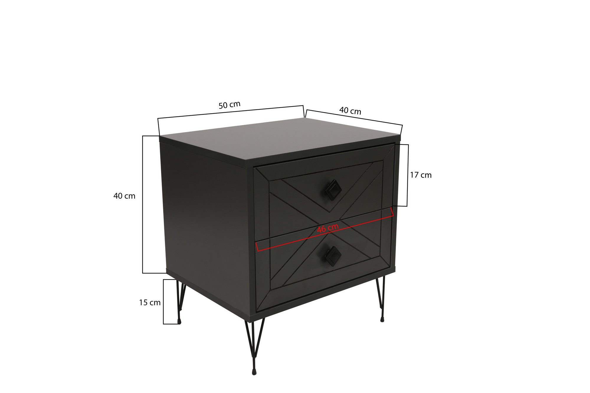 Luna - Anthracite in Anthrazit präsentiert im Onlineshop von KAQTU Design AG. Nachttisch ist von Hanah Home