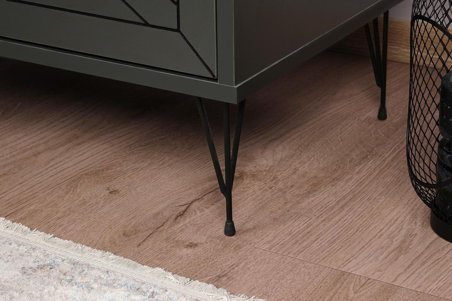 Luna - Anthracite in Anthrazit präsentiert im Onlineshop von KAQTU Design AG. Nachttisch ist von Hanah Home