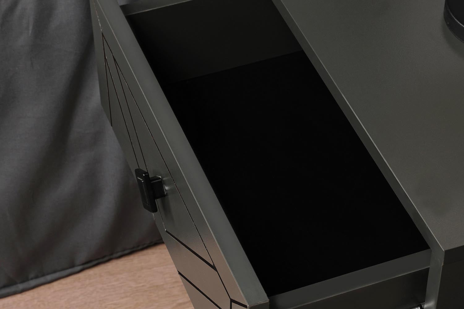 Luna - Anthracite in Anthrazit präsentiert im Onlineshop von KAQTU Design AG. Nachttisch ist von Hanah Home