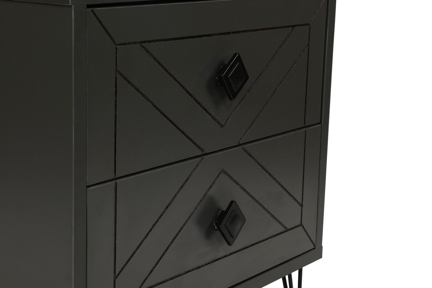 Luna - Anthracite in Anthrazit präsentiert im Onlineshop von KAQTU Design AG. Nachttisch ist von Hanah Home