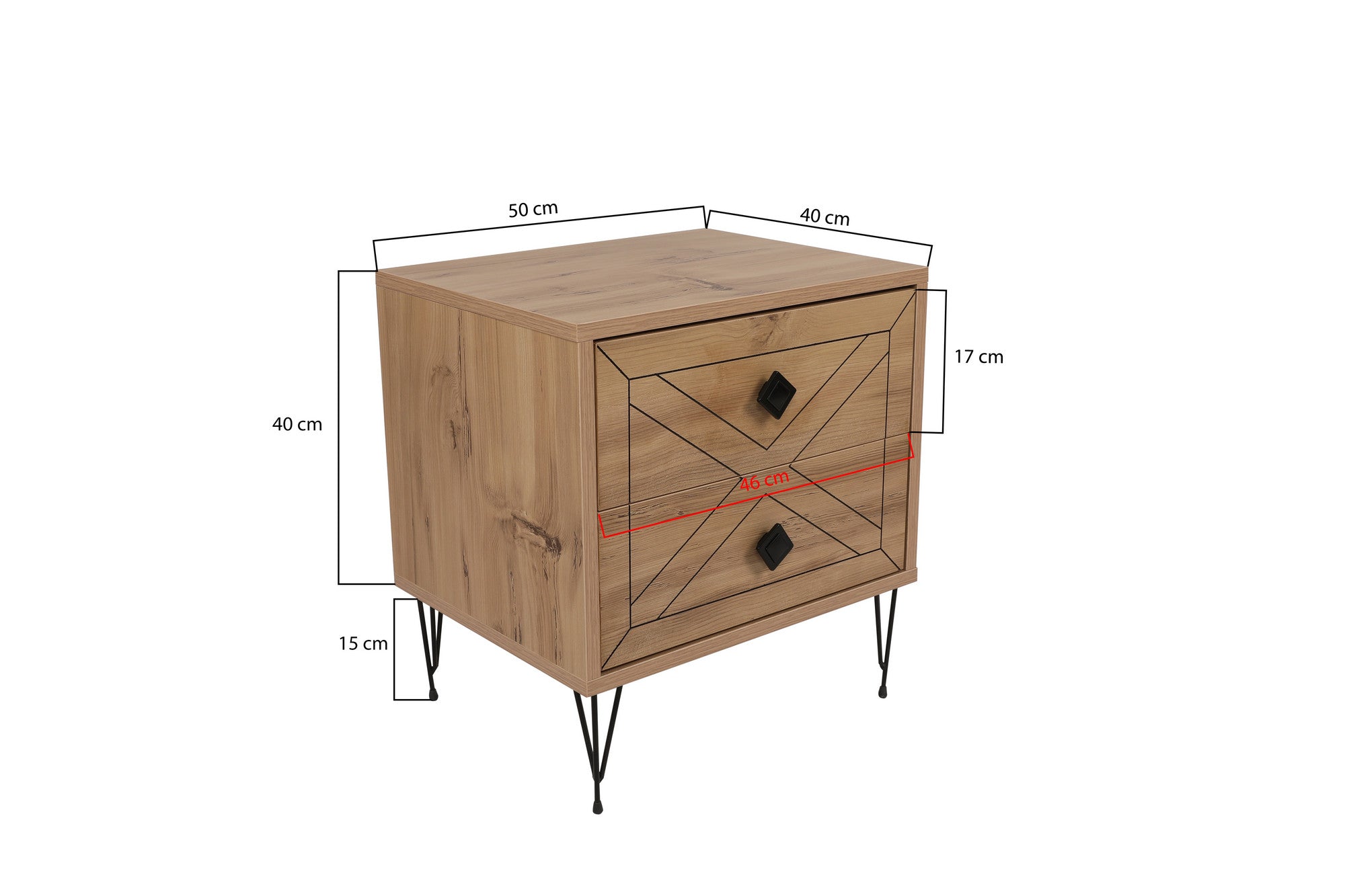 Luna - Pine in Kiefer präsentiert im Onlineshop von KAQTU Design AG. Nachttisch ist von Hanah Home