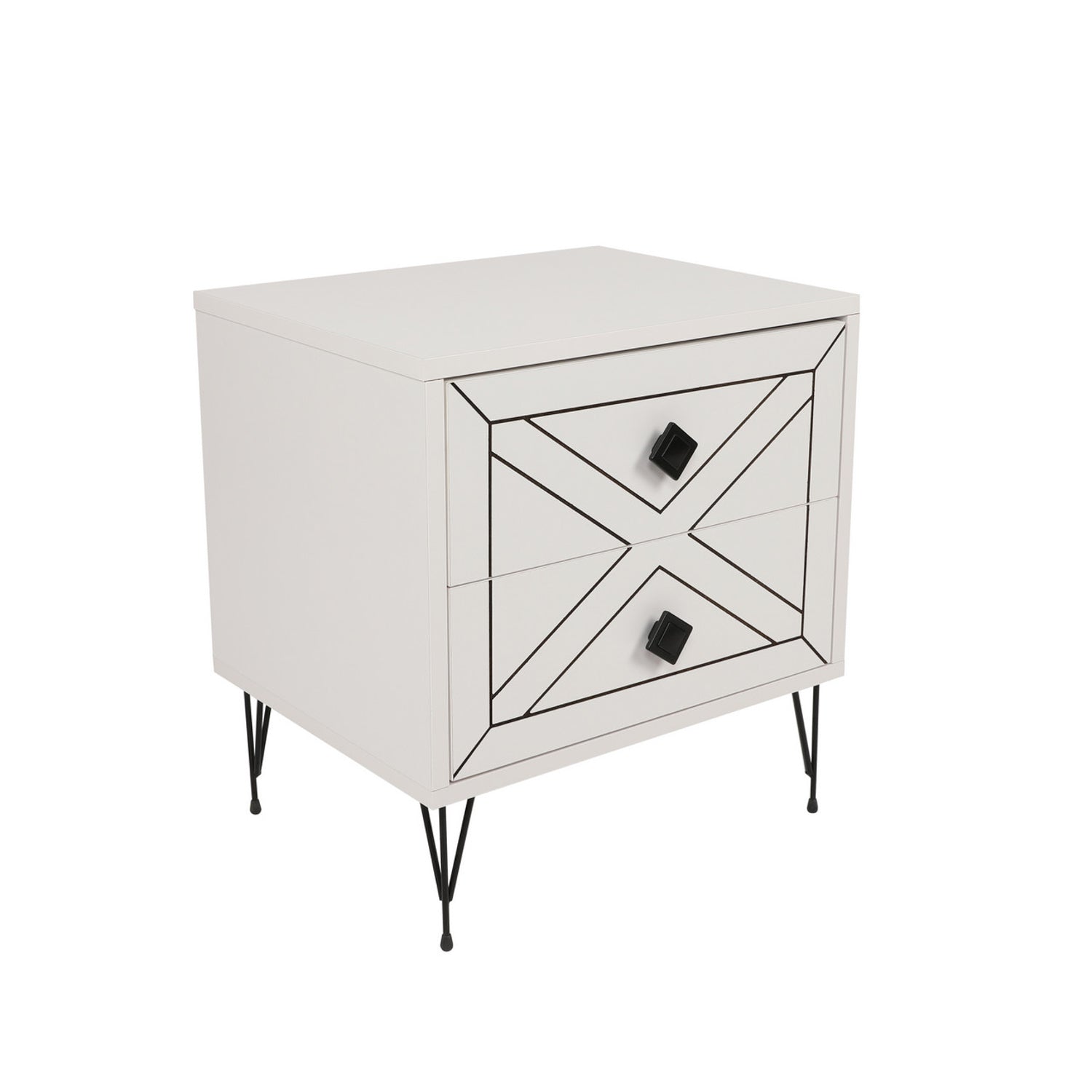 Luna - White in Weiss präsentiert im Onlineshop von KAQTU Design AG. Nachttisch ist von Hanah Home