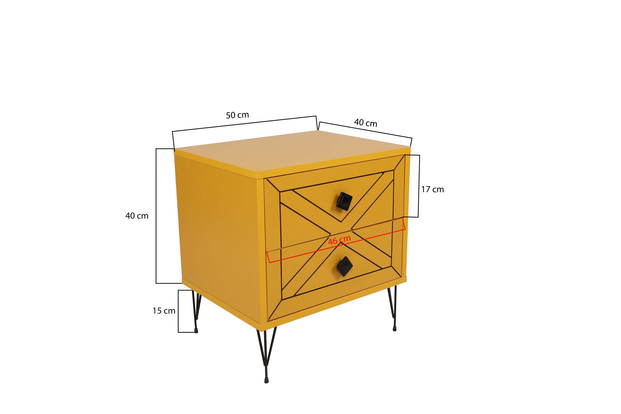 Luna - Yellow in Gelb präsentiert im Onlineshop von KAQTU Design AG. Nachttisch ist von Hanah Home