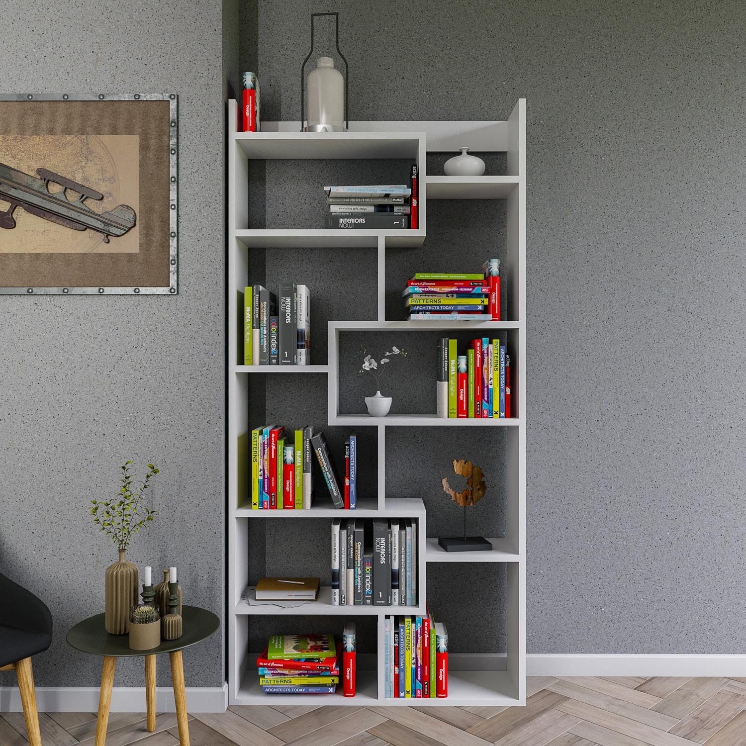 Kuttap - White in Weiss präsentiert im Onlineshop von KAQTU Design AG. Bücherregal ist von Hanah Home