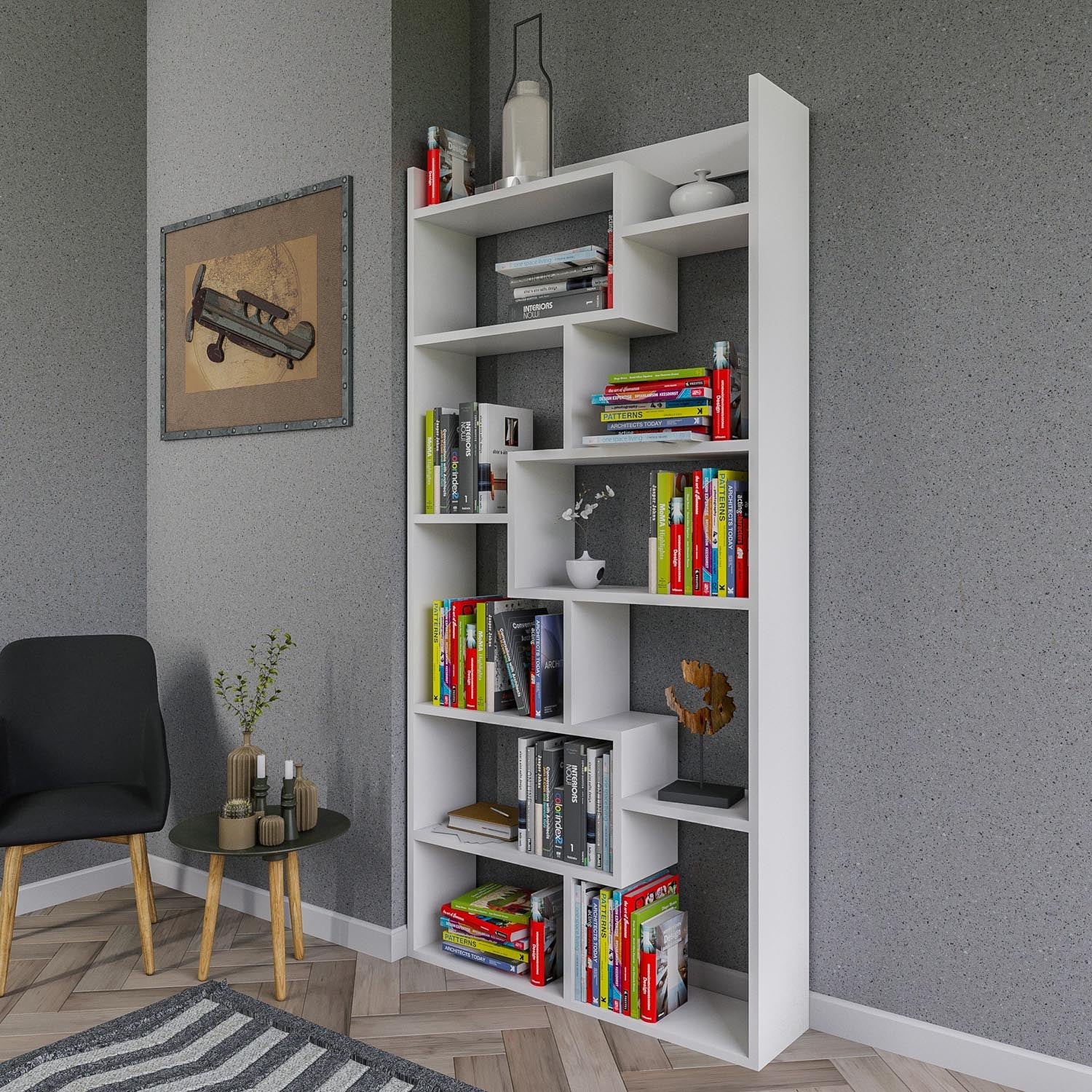 Kuttap - White in Weiss präsentiert im Onlineshop von KAQTU Design AG. Bücherregal ist von Hanah Home