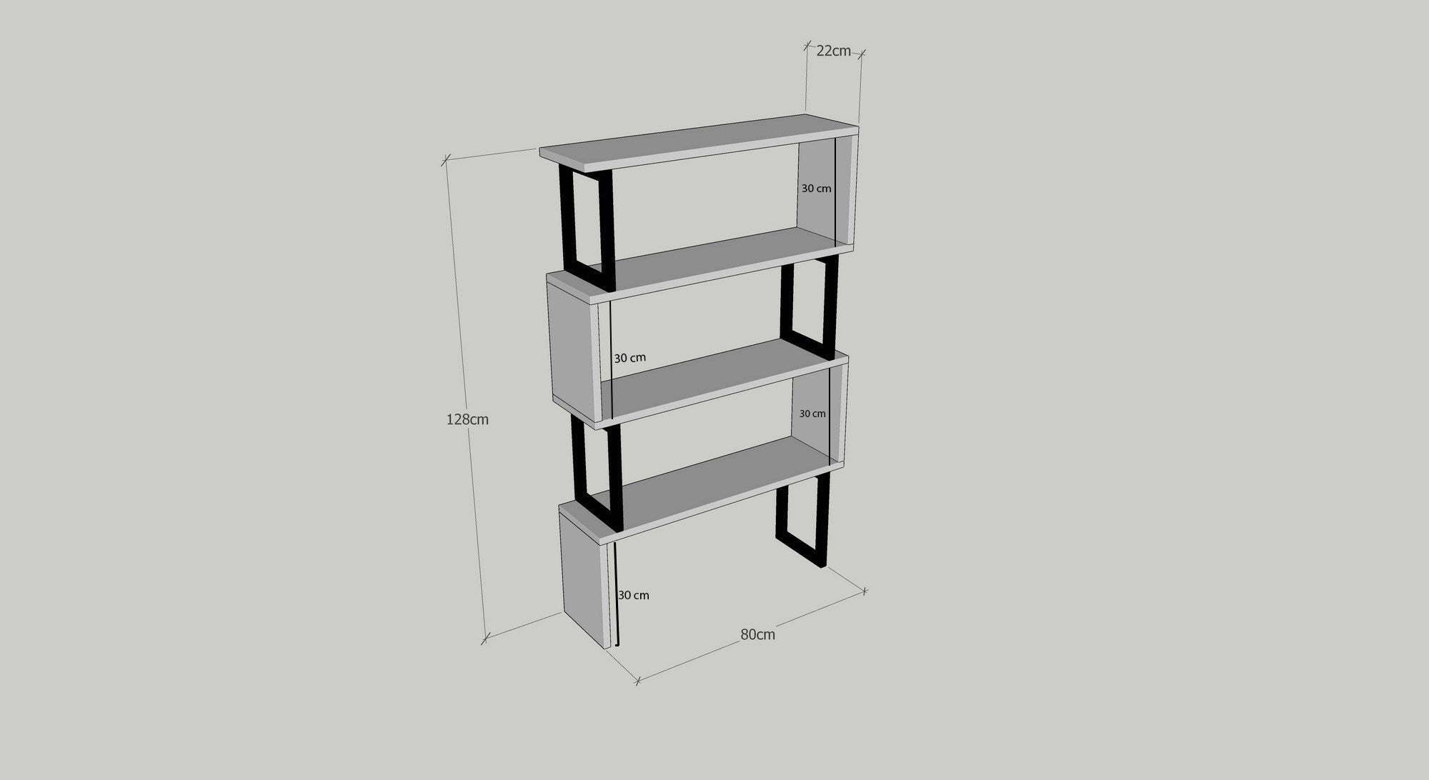 Ceylan - Walnut in Walnuss präsentiert im Onlineshop von KAQTU Design AG. Bücherregal ist von Hanah Home