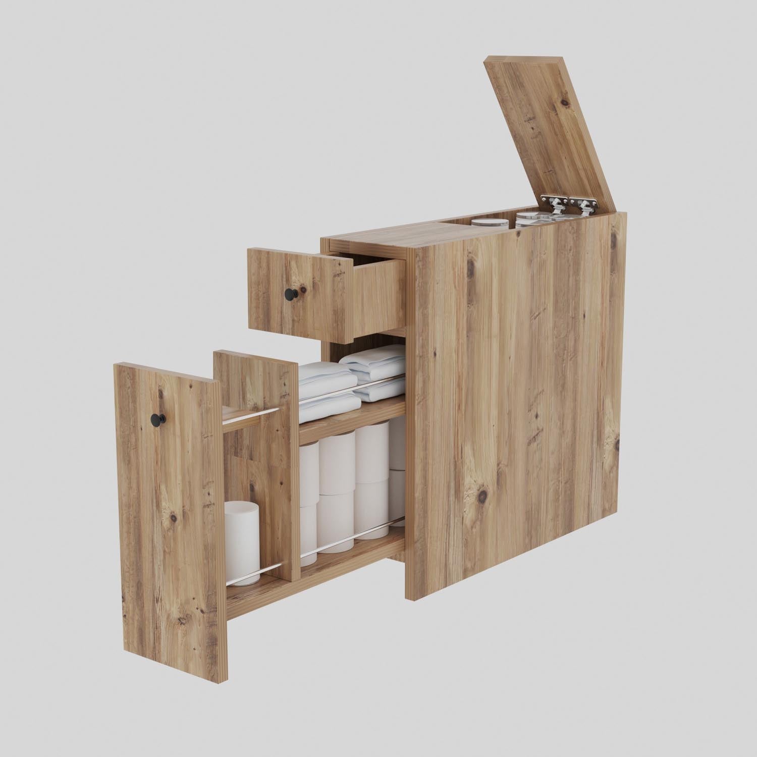 Calencia - Oak in Eiche präsentiert im Onlineshop von KAQTU Design AG. Kommode ist von Hanah Home