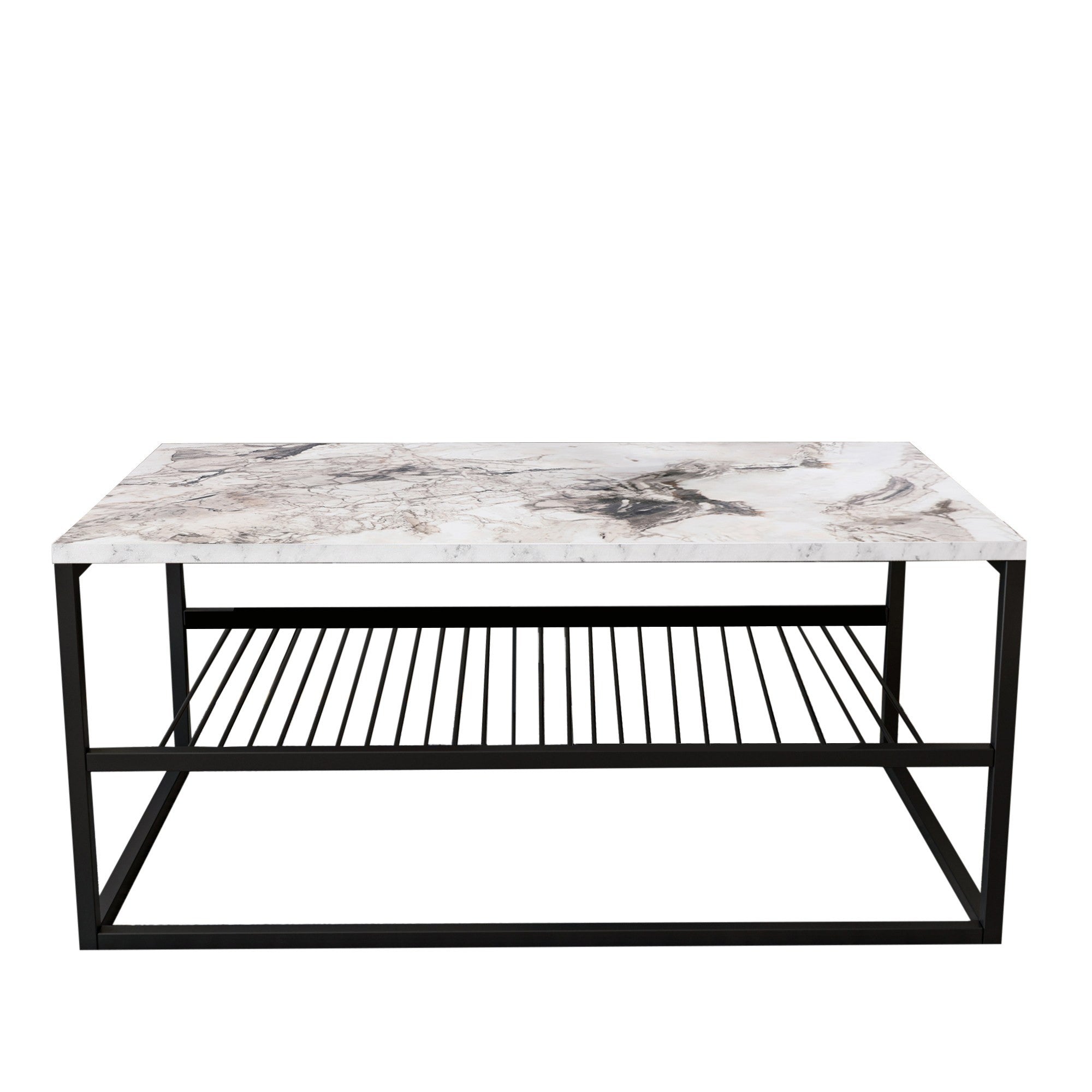 Asude - White in Weiss Schwarz präsentiert im Onlineshop von KAQTU Design AG. Beistelltisch ist von Hanah Home