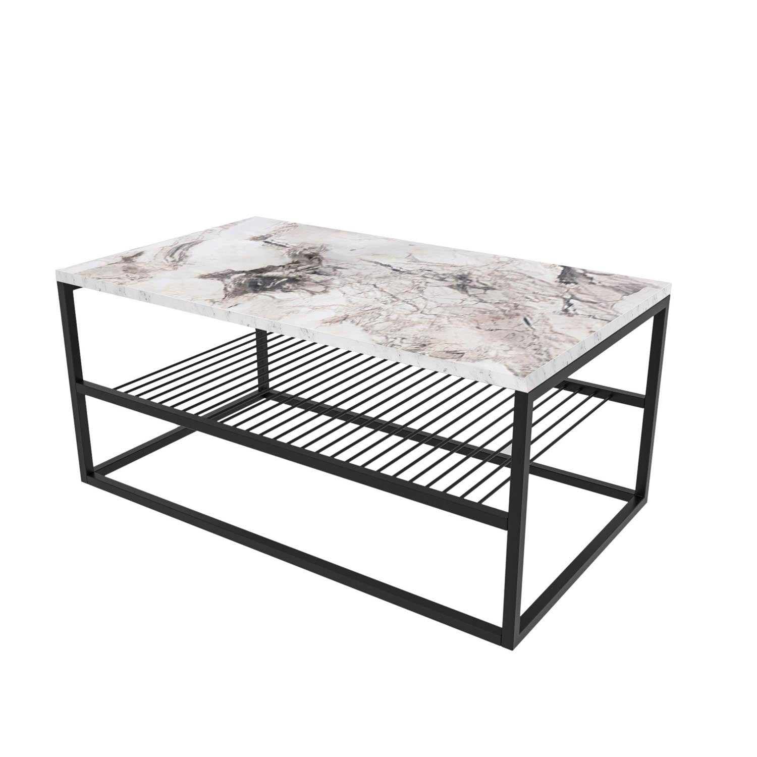 Asude - White in Weiss Schwarz präsentiert im Onlineshop von KAQTU Design AG. Beistelltisch ist von Hanah Home