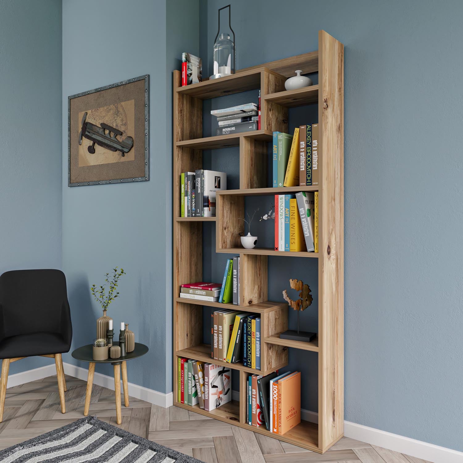 Kuttap - Pine in Kiefer präsentiert im Onlineshop von KAQTU Design AG. Bücherregal ist von Hanah Home