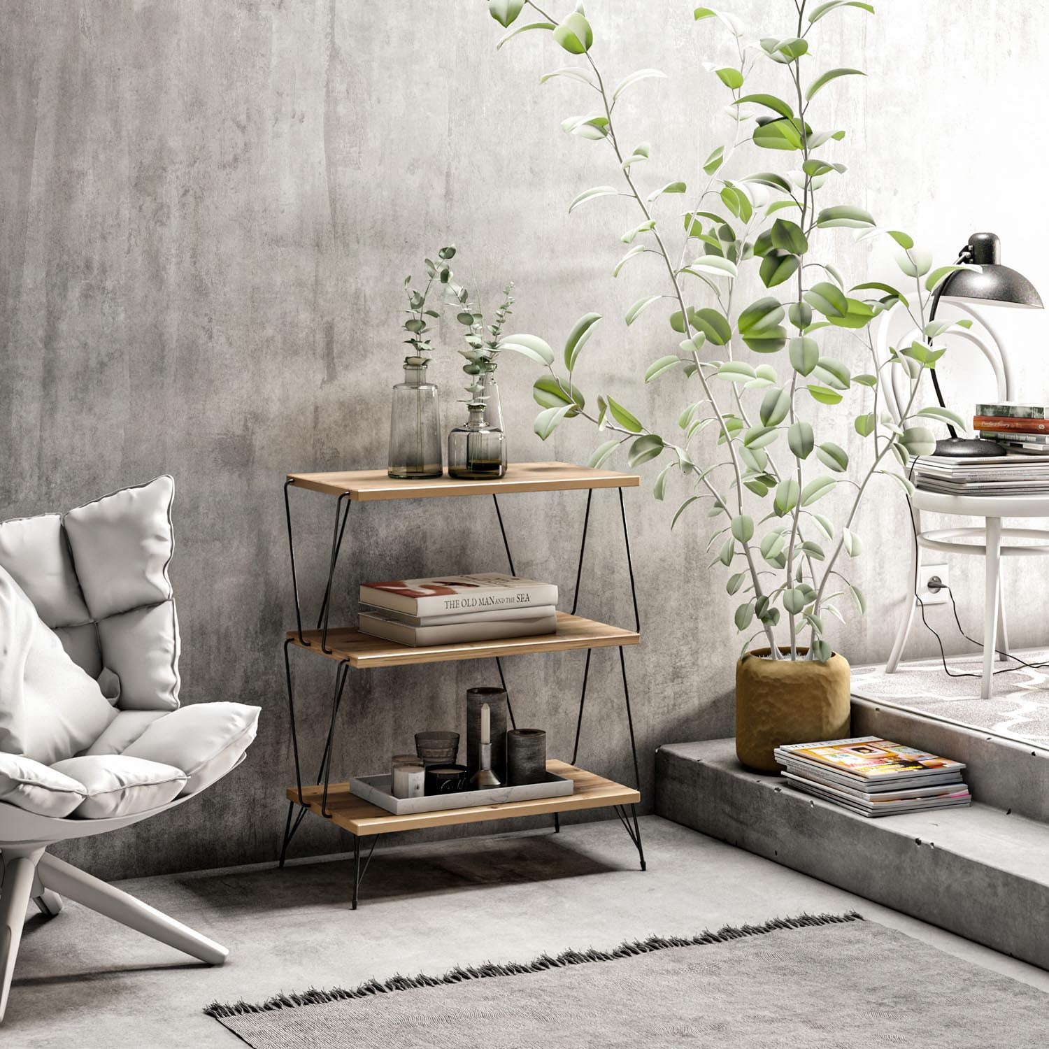Lazandos - Pine in Kiefer präsentiert im Onlineshop von KAQTU Design AG. Beistelltisch ist von Hanah Home