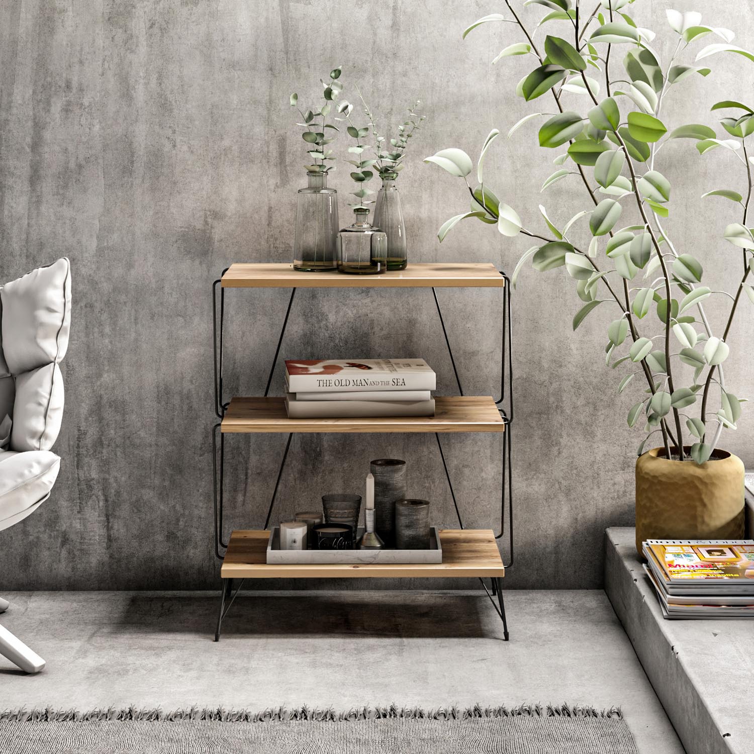 Lazandos - Pine in Kiefer präsentiert im Onlineshop von KAQTU Design AG. Beistelltisch ist von Hanah Home