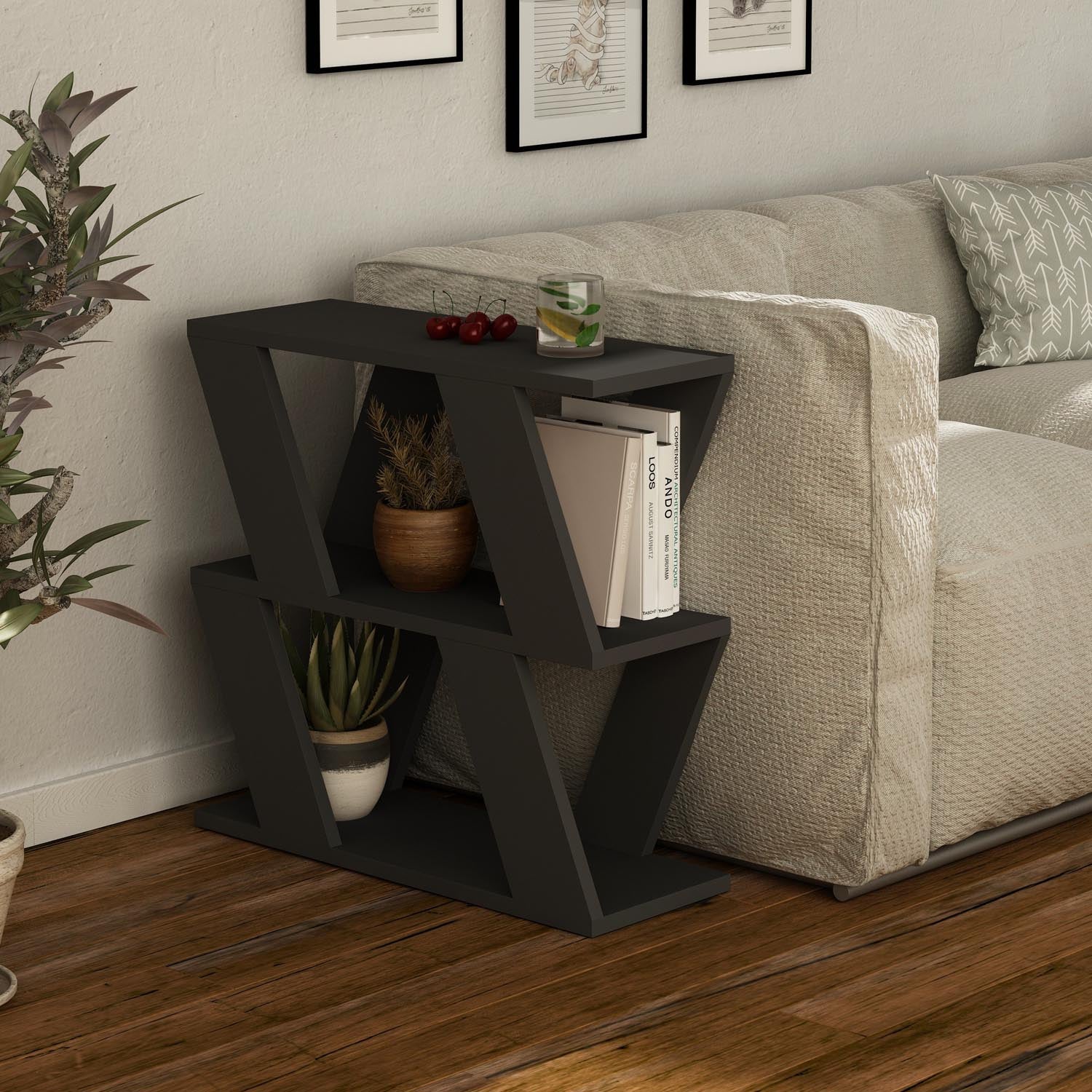 Lazena - Anthracite in Anthrazit präsentiert im Onlineshop von KAQTU Design AG. Beistelltisch ist von Hanah Home