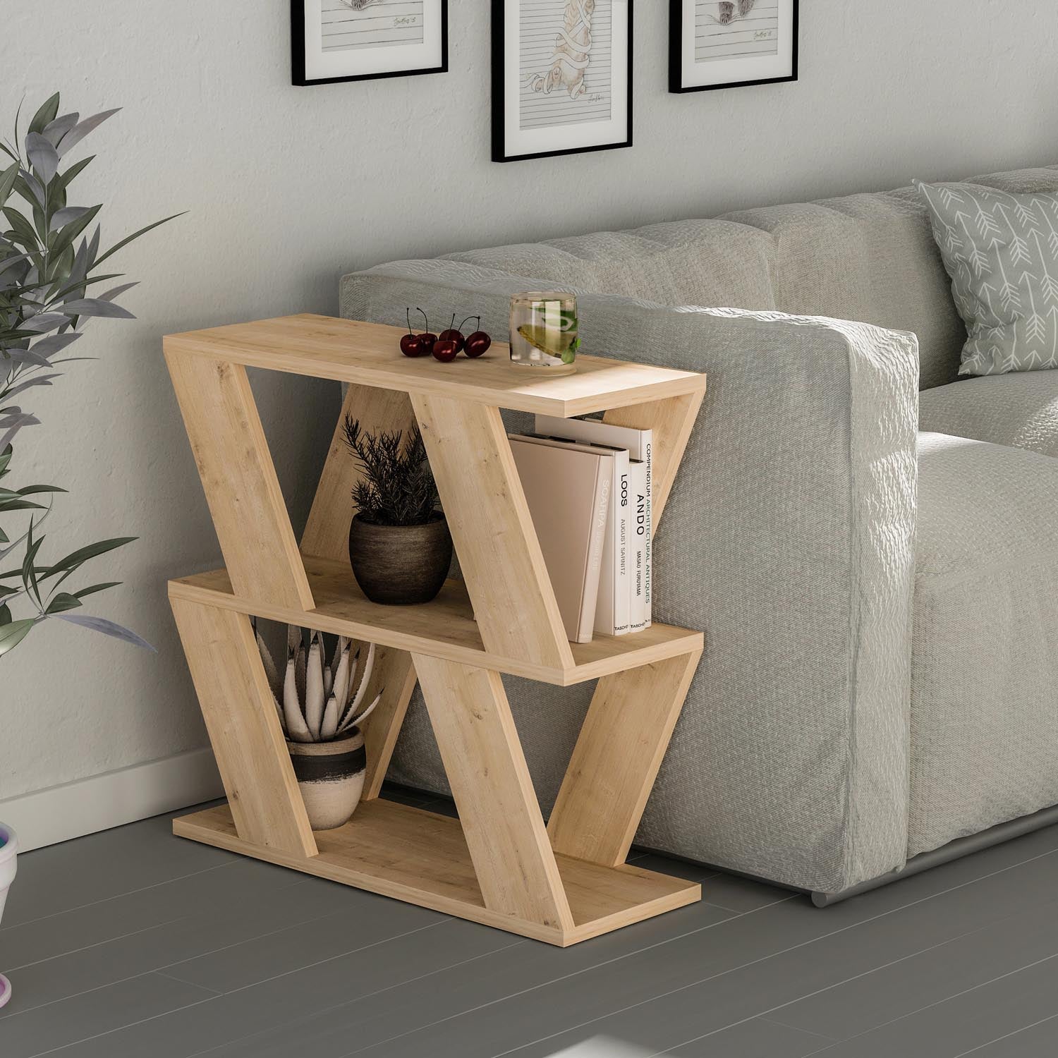 Lazena - Oak in Eiche präsentiert im Onlineshop von KAQTU Design AG. Beistelltisch ist von Hanah Home