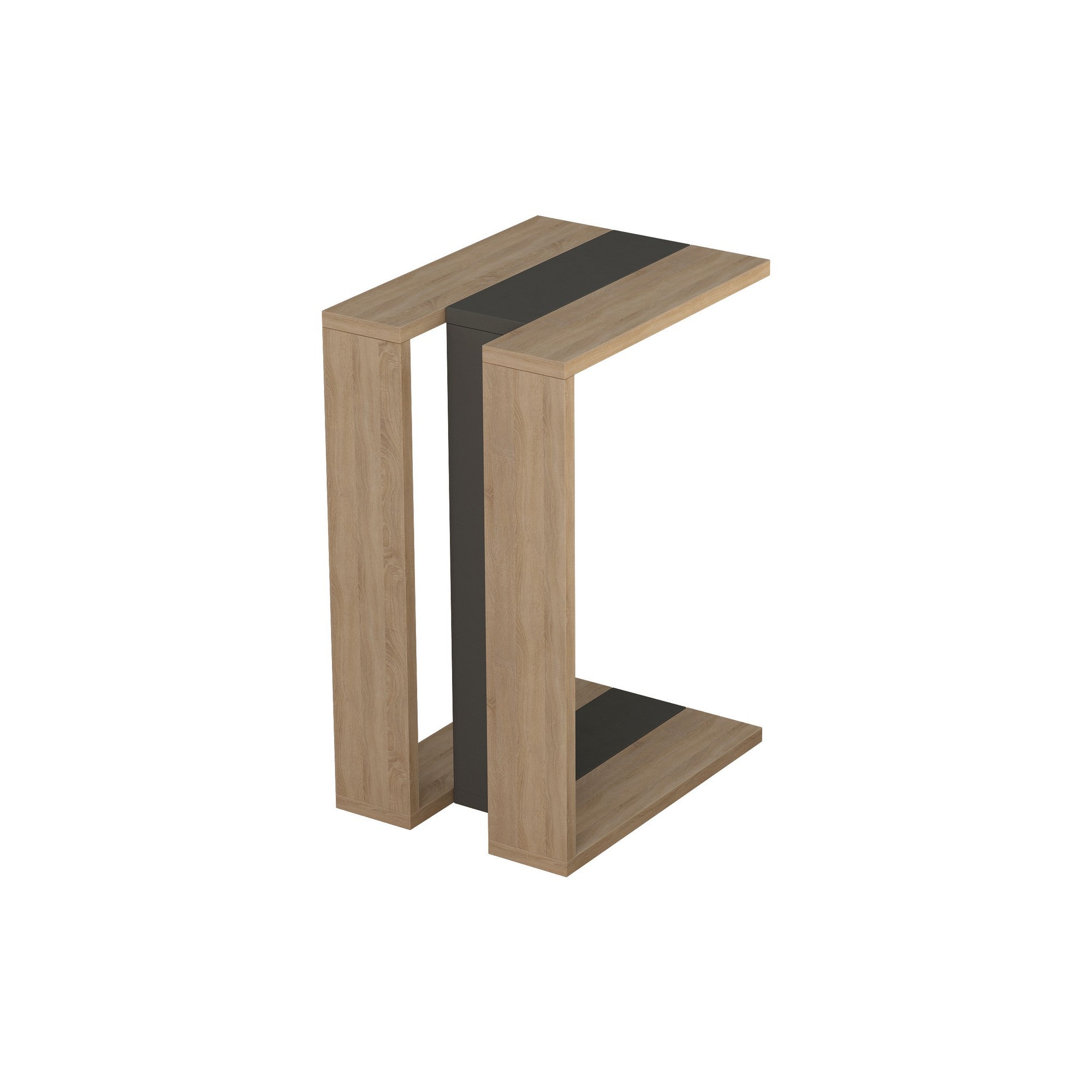 Muju - Oak, Anthracite, Oak in Eiche
 Anthrazit präsentiert im Onlineshop von KAQTU Design AG. Beistelltisch ist von Hanah Home