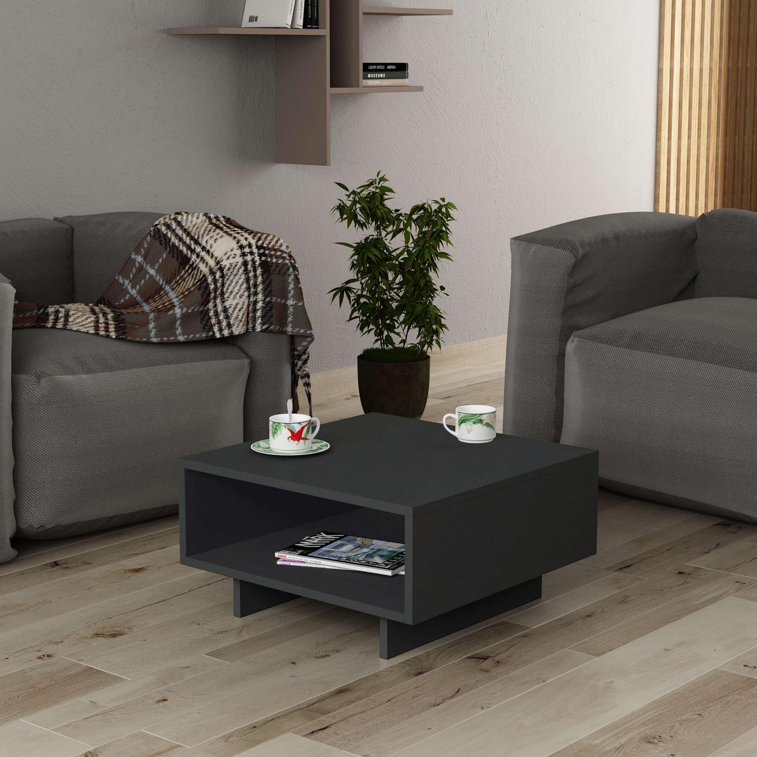 Hola - Anthracite in Anthrazit präsentiert im Onlineshop von KAQTU Design AG. Beistelltisch ist von Hanah Home