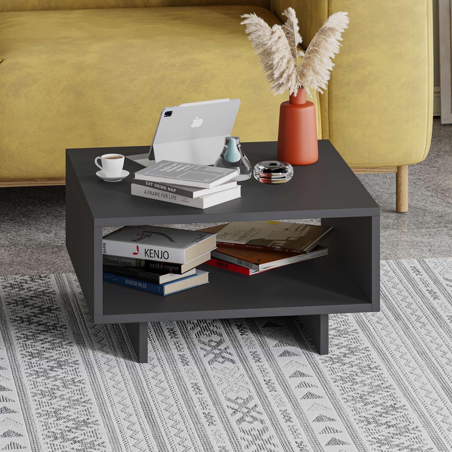 Hola - Anthracite in Anthrazit präsentiert im Onlineshop von KAQTU Design AG. Beistelltisch ist von Hanah Home
