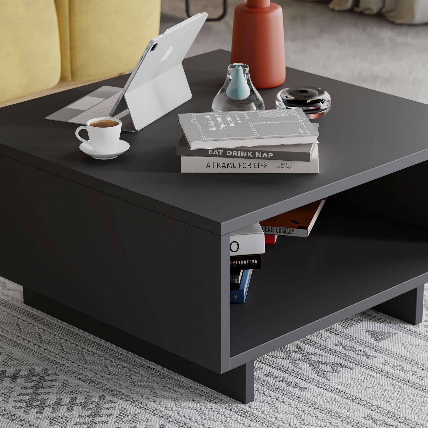 Hola - Anthracite in Anthrazit präsentiert im Onlineshop von KAQTU Design AG. Beistelltisch ist von Hanah Home