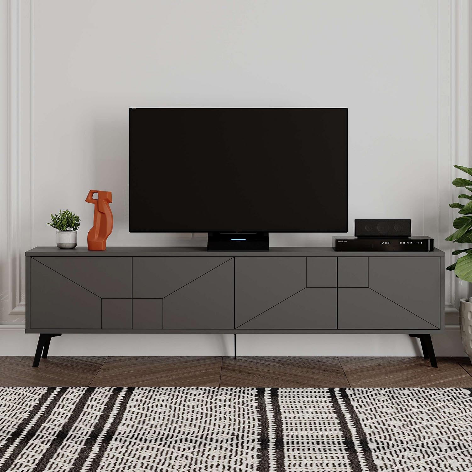Dune - Anthracite in Anthrazit präsentiert im Onlineshop von KAQTU Design AG. Sideboard ist von Hanah Home